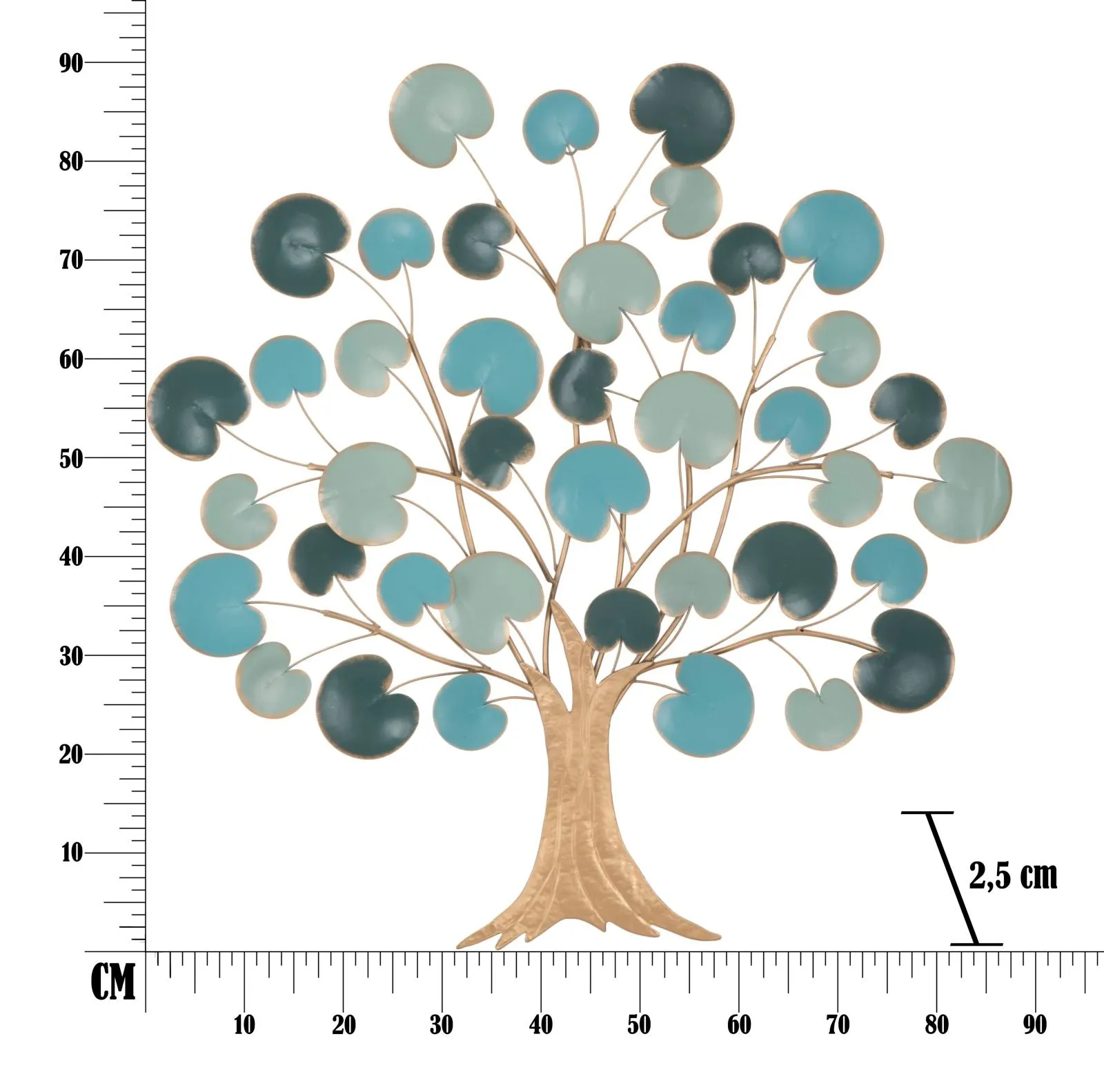 Golden & Blue Tree Wall Decor