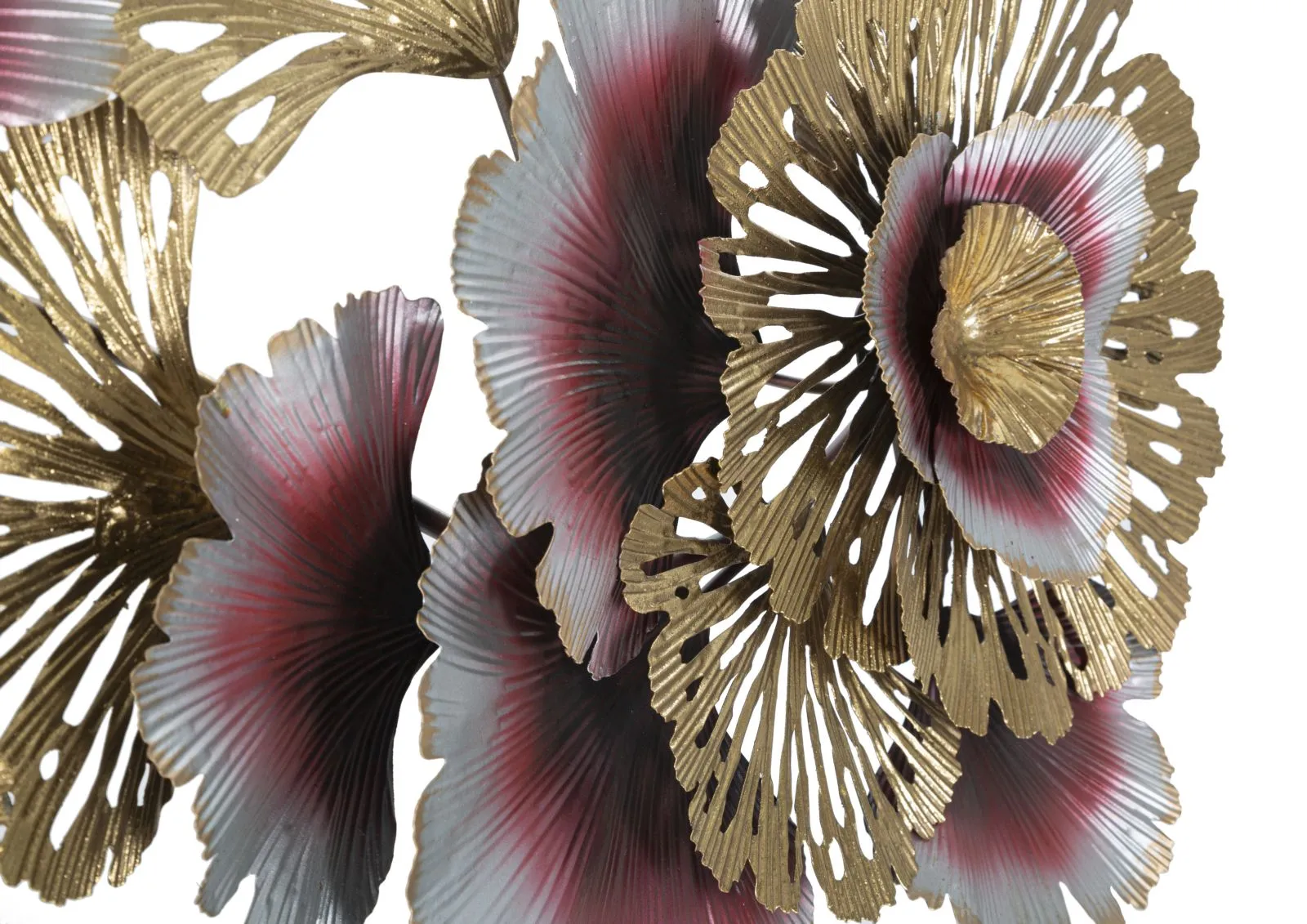 Golden & Red & Silver Flower Wall Decor