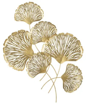 Golden Flower Plant Wall Decor