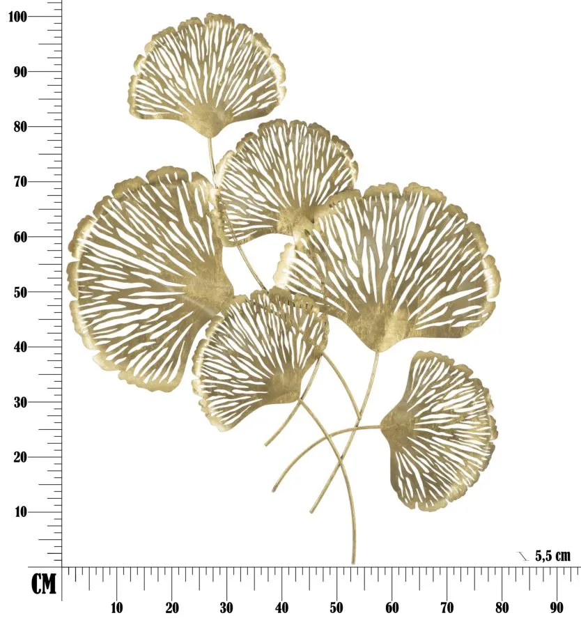 Golden Flower Plant Wall Decor