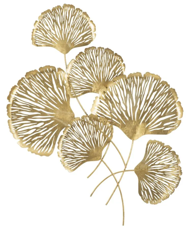 Golden Flower Plant Wall Decor