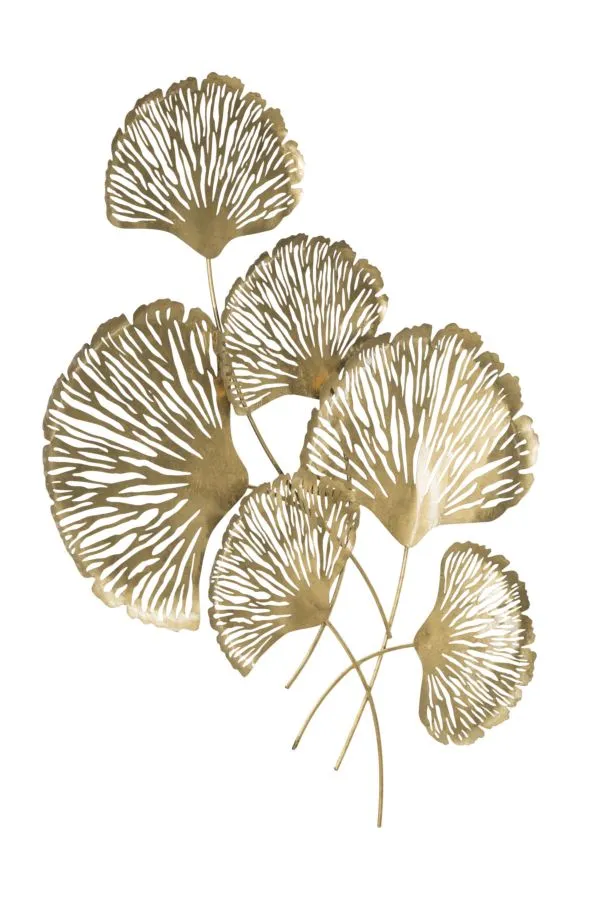 Golden Flower Plant Wall Decor