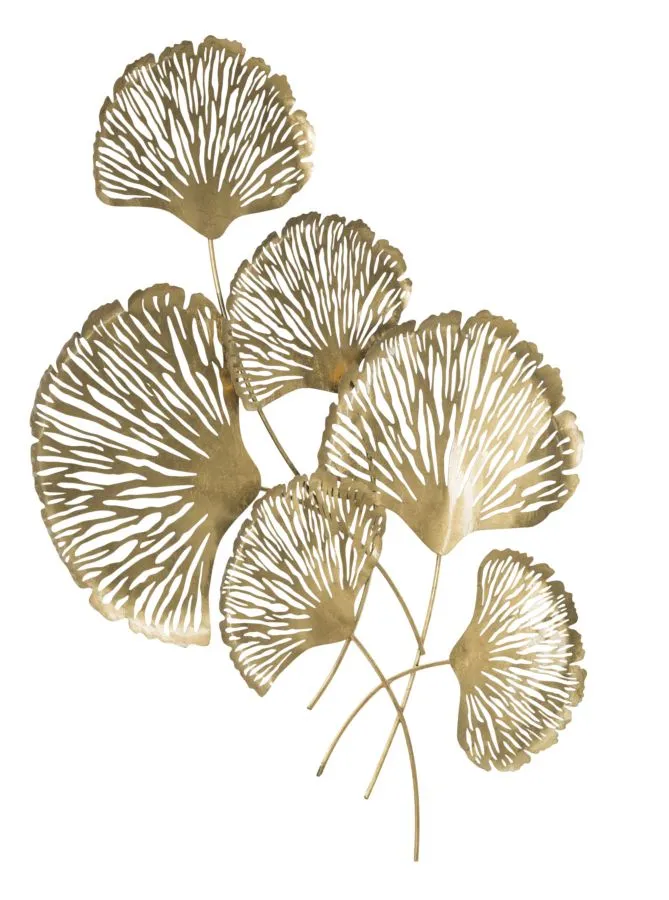 Golden Flower Plant Wall Decor