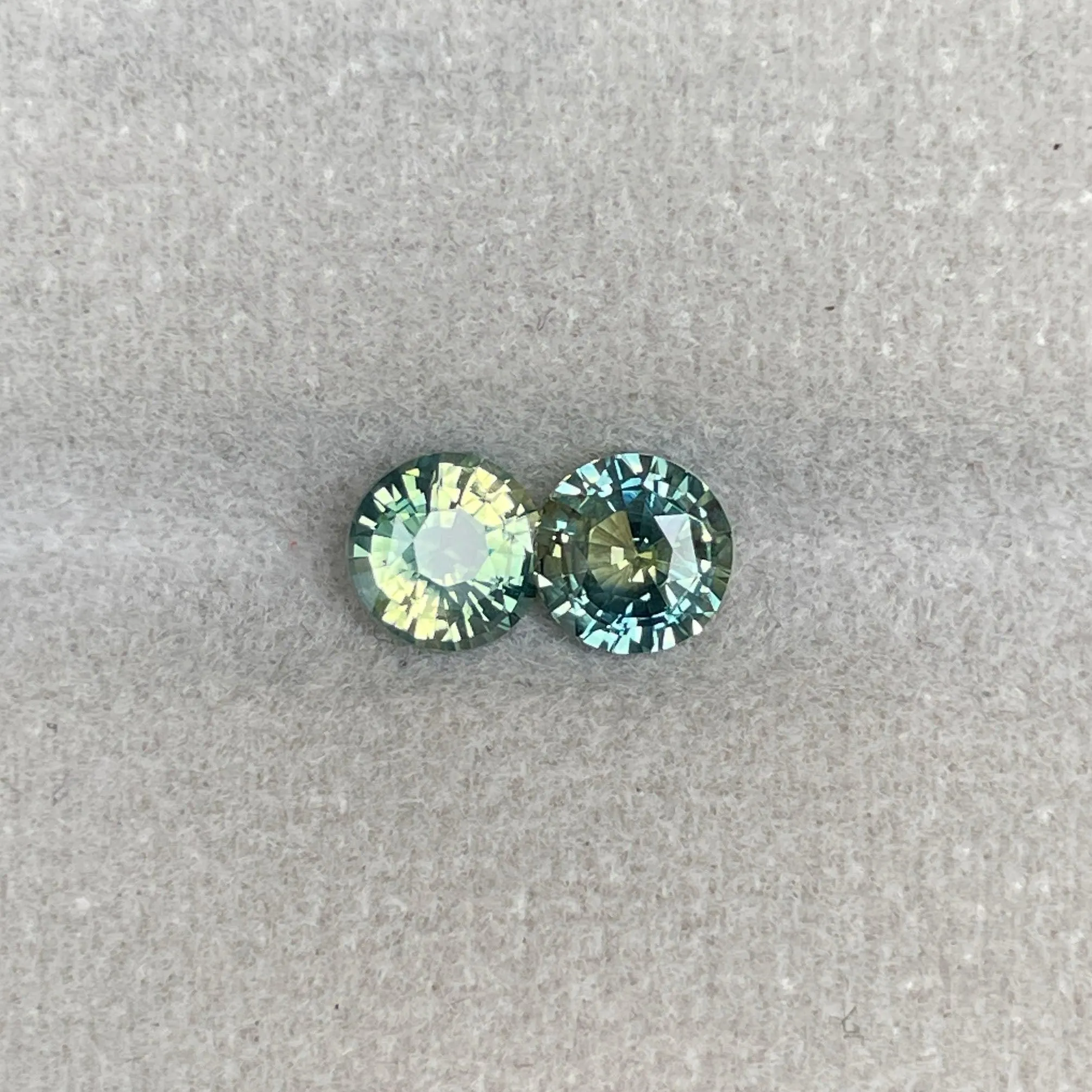 Green sapphire pair, pineapple green sapphire 1.83 crt. Loose Sapphire pair| Earth mined sapphire