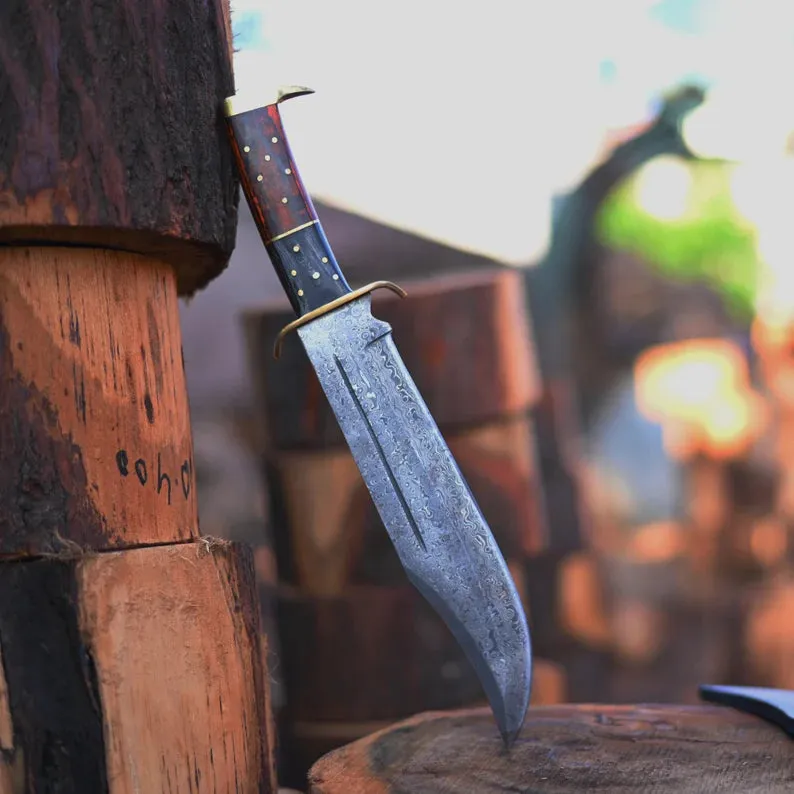 Handmade Damascus Steel Bowie Knife