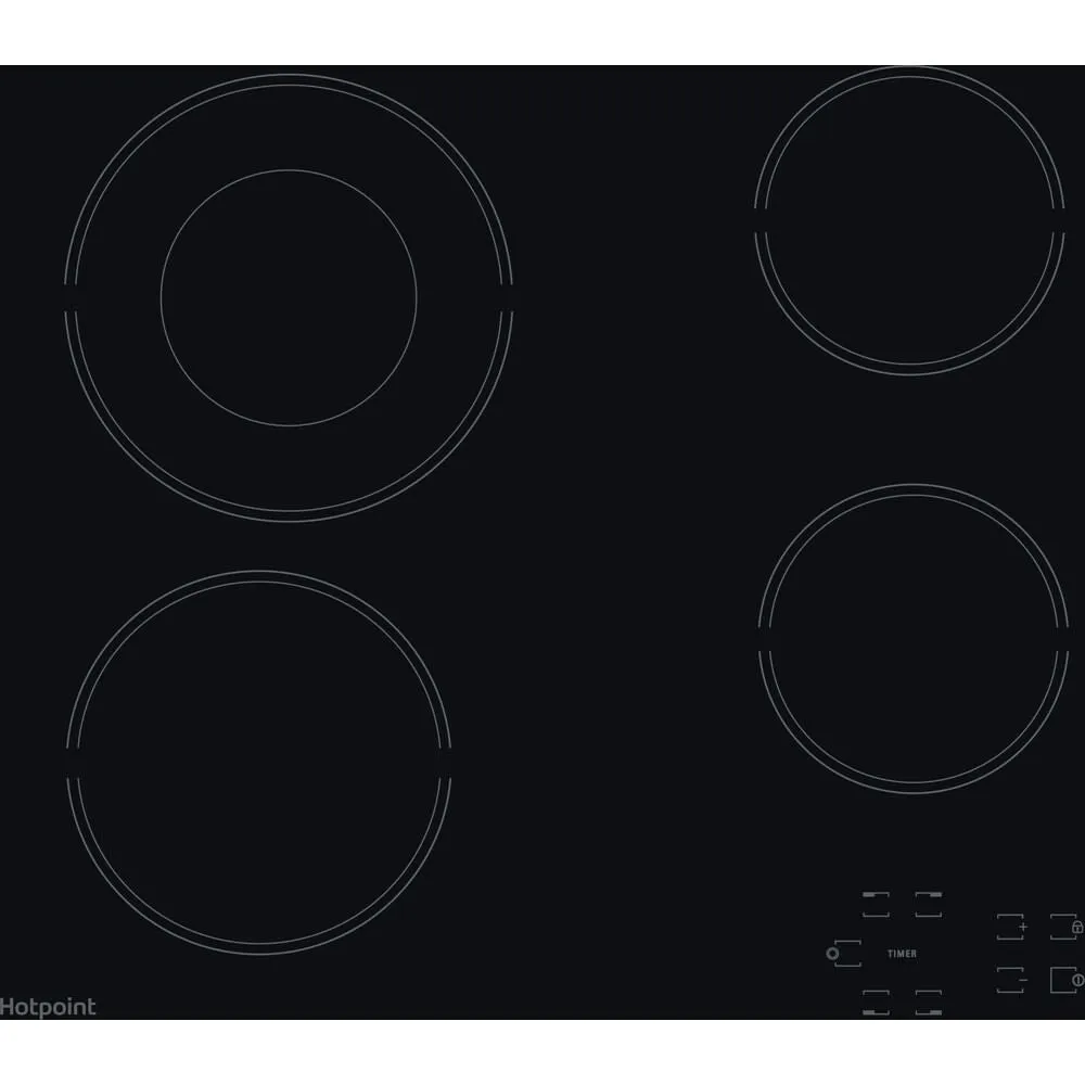 Hotpoint HR 612 C H Black Built-in 58 cm Ceramic 4 zone(s)