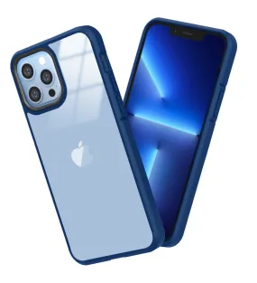 Ice Crystal Series Hybrid Scratch-Resistant Transparent PC Military Grade TPU Back Cover for Apple iPhone 13 Pro, 6.1 inch, Deep Blue