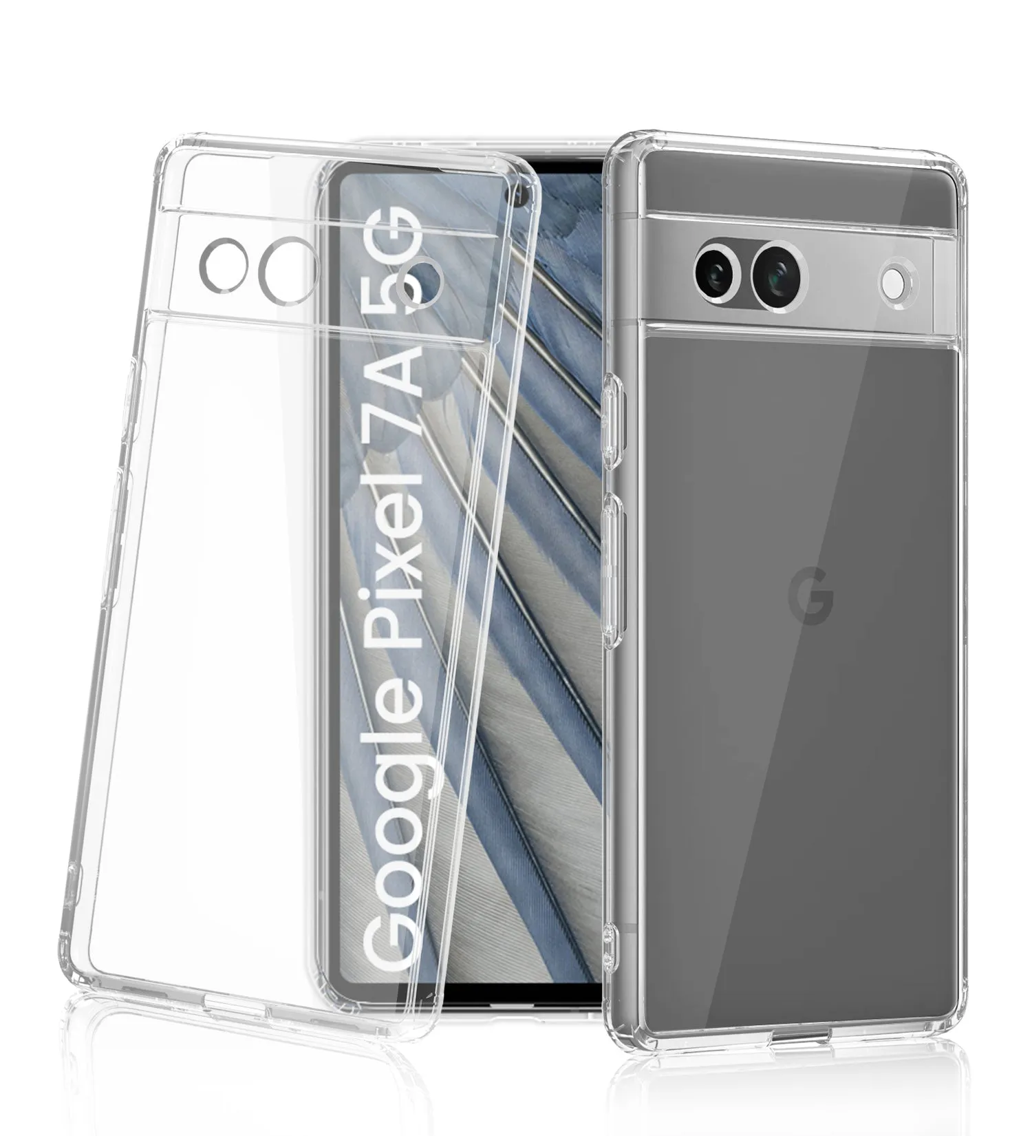 Ice Crystal Series Hybrid Transparent PC Military Grade TPU Back Cover for Google Pixel 7a 5G, 6.1 inch, Crystal Clear