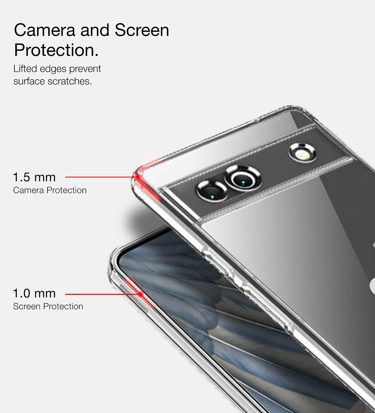 Ice Crystal Series Hybrid Transparent PC Military Grade TPU Back Cover for Google Pixel 7a 5G, 6.1 inch, Crystal Clear