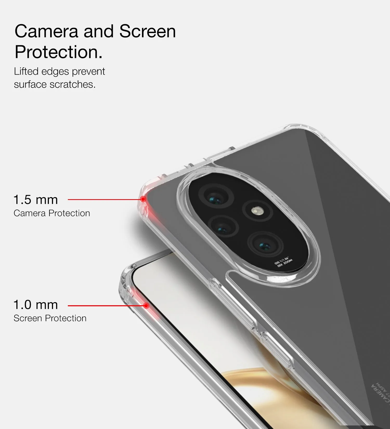 Ice Crystal Series Hybrid Transparent PC Military Grade TPU Back Cover for Honor 200 5G, 6.7 inch, Crystal Clear