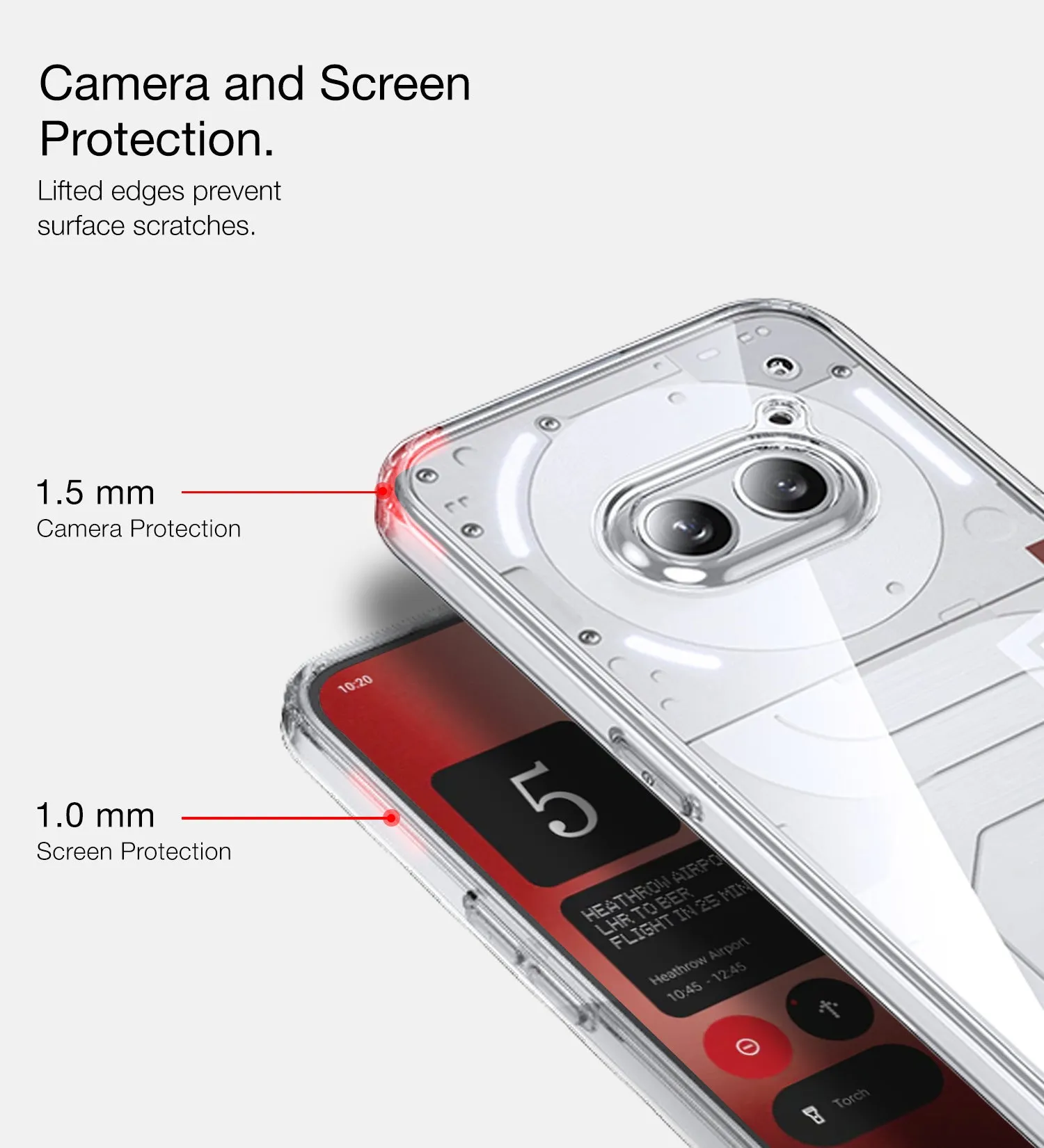 Ice Crystal Series Hybrid Transparent PC Military Grade TPU Back Cover for Nothing Phone (2a) Plus 5G, Nothing Phone (2a) 5G, 6.7 inch, Crystal Clear