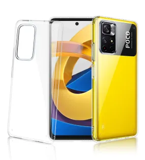 Ice Crystal Series Hybrid Transparent PC Military Grade TPU Back Cover for Poco M4 Pro 5G, 6.6 inch, Crystal Clear