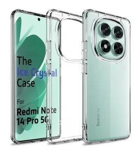 Ice Crystal Series Hybrid Transparent PC Military Grade TPU Back Cover for  POCO X7 5G, Redmi Note 14 Pro 5G, Redmi Note 14 Pro  Plus 5G, 6.67 inch, Crystal Clear