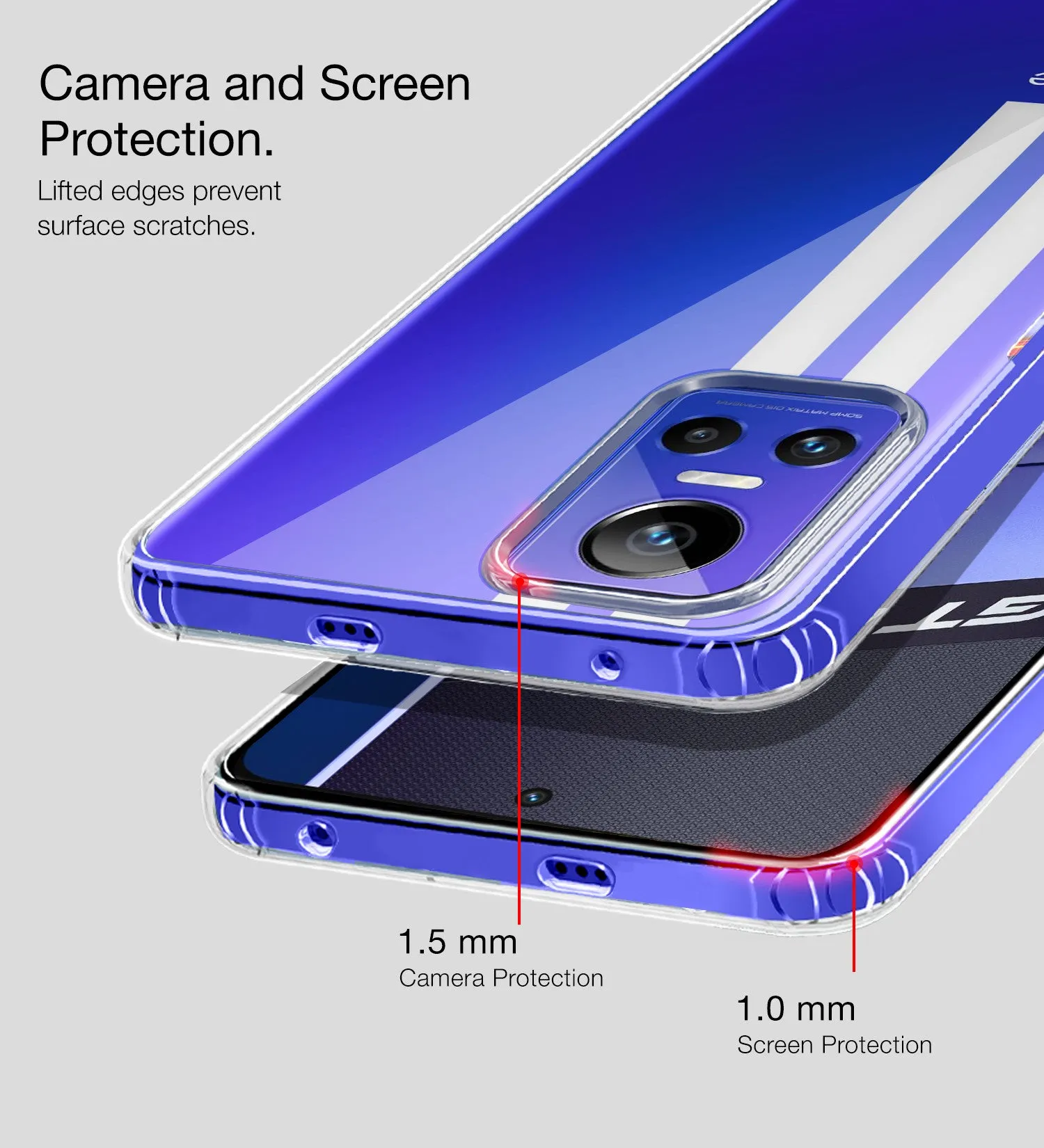Ice Crystal Series Hybrid Transparent PC Military Grade TPU Back Cover for Realme GT Neo 3, 6.7 inch, Crystal Clear