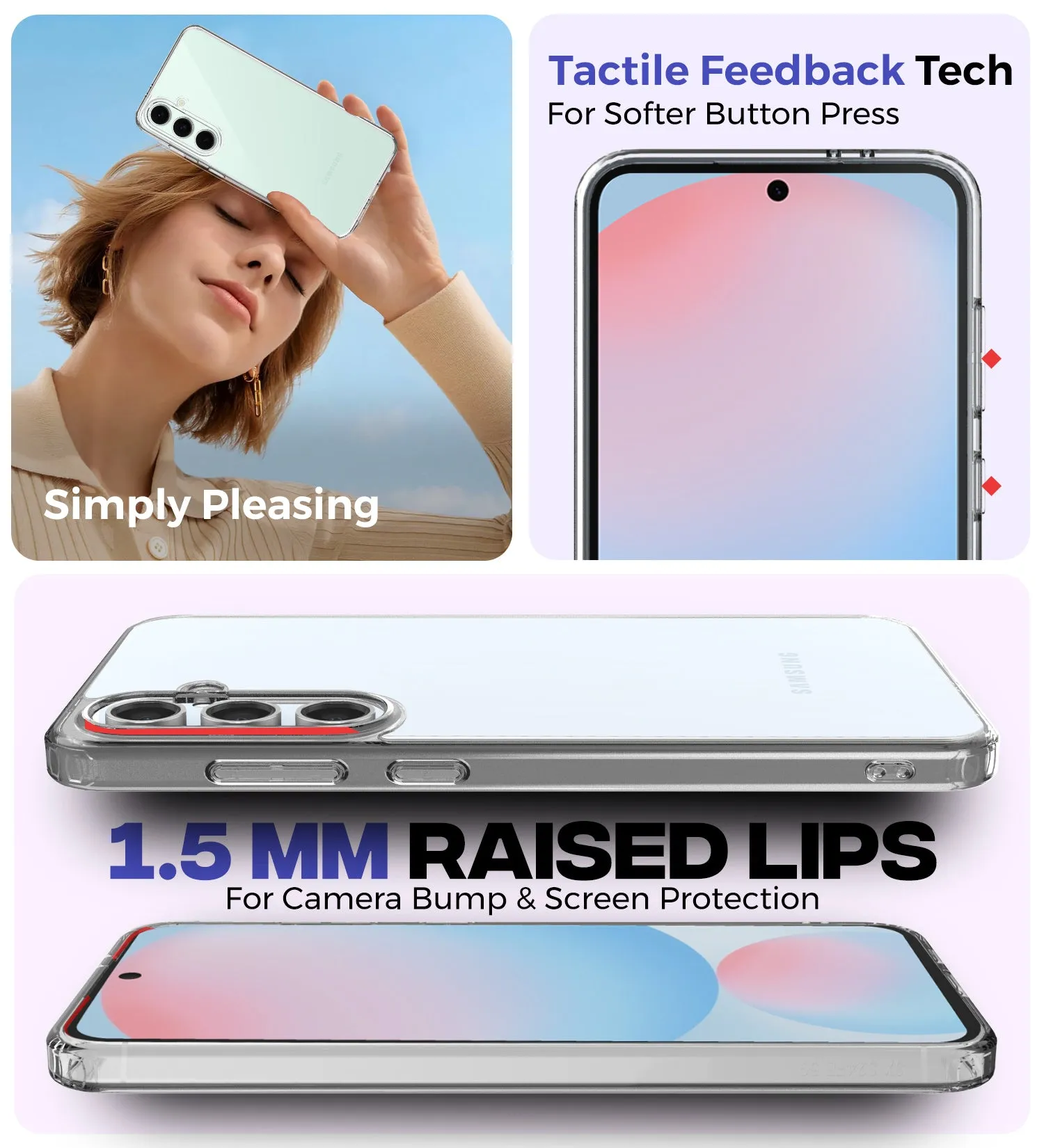 Ice Crystal Series Hybrid Transparent PC Military Grade TPU Back Cover for Samsung Galaxy S24 FE 5G, 6.7 inch, Crystal Clear