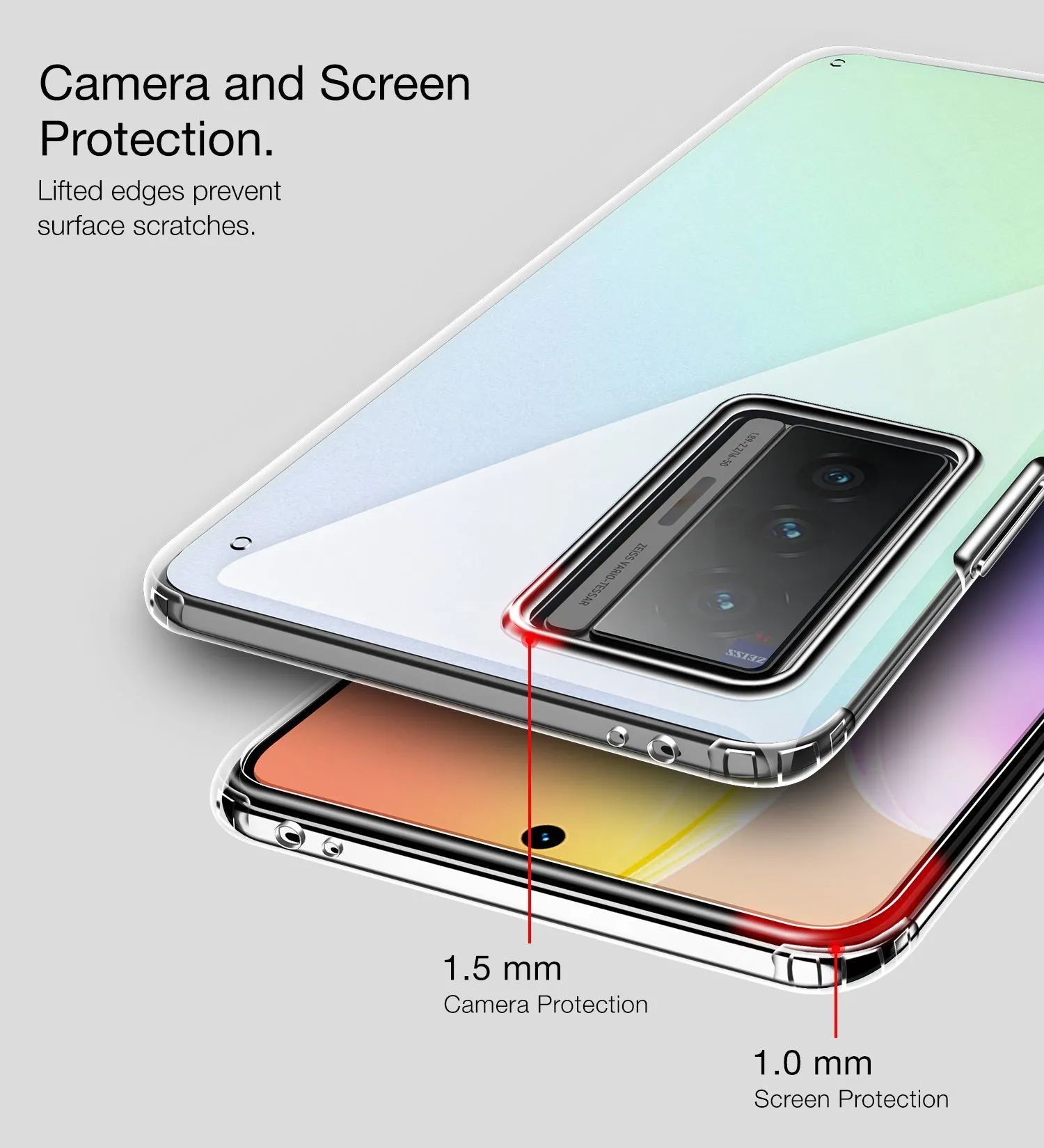 Ice Crystal Series Hybrid Transparent PC Military Grade TPU Back Cover for Vivo X70 Pro [Not for Vivo X70 Pro Plus], 6.56 inch, Crystal Clear
