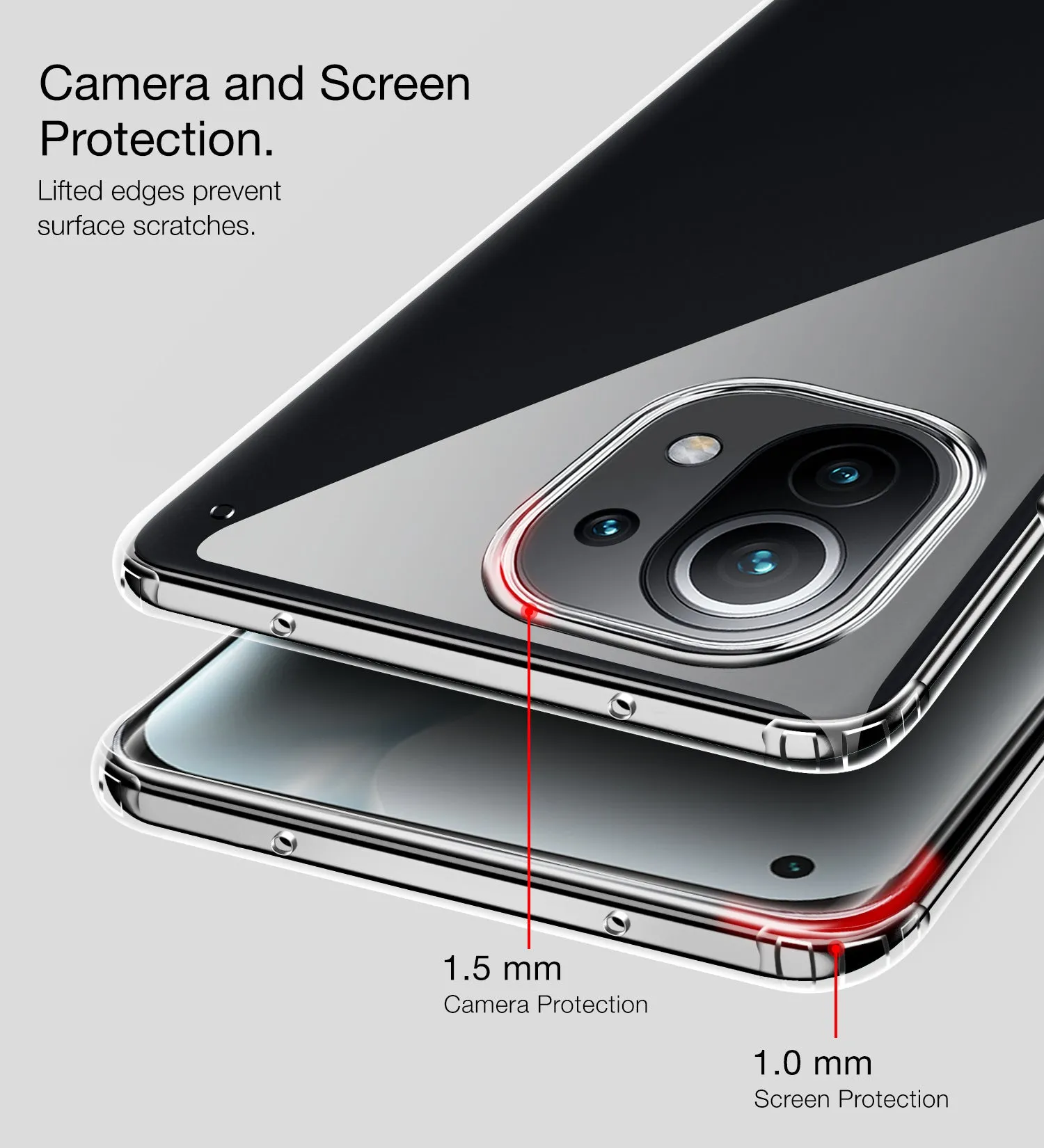 Ice Crystal Series Hybrid Transparent PC Military Grade TPU Back Cover for Xiaomi 11 Lite NE 5G, Xiaomi Mi 11 Lite, Xiaomi Mi 11 Lite 5G, 6.55 inch, Crystal Clear