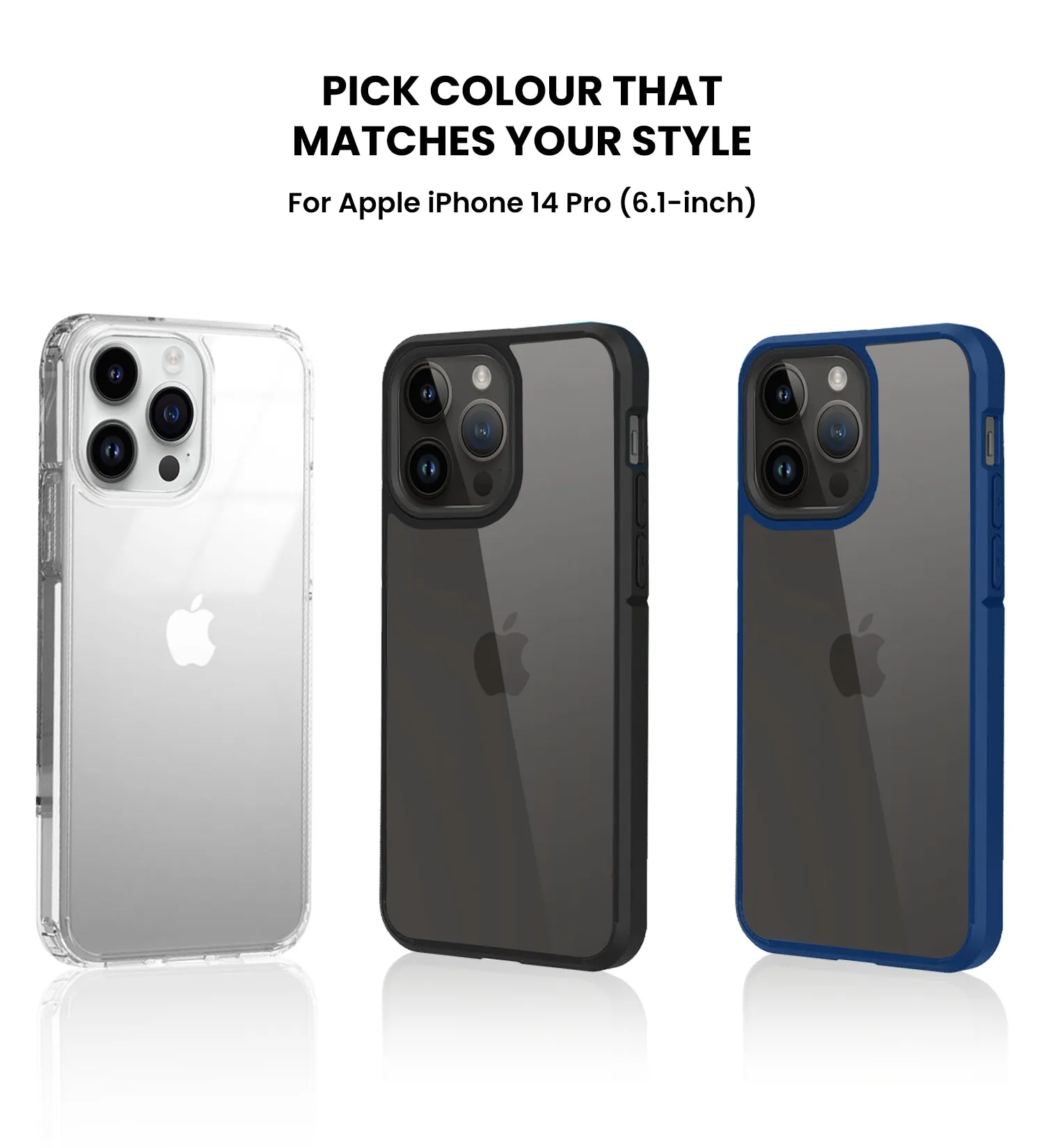 Ice Crystal Series Hybrid Yellow Resistant Transparent PC Military Grade TPU Back Cover for Apple iPhone 14 Pro, 6.1 inch, Crystal Clear