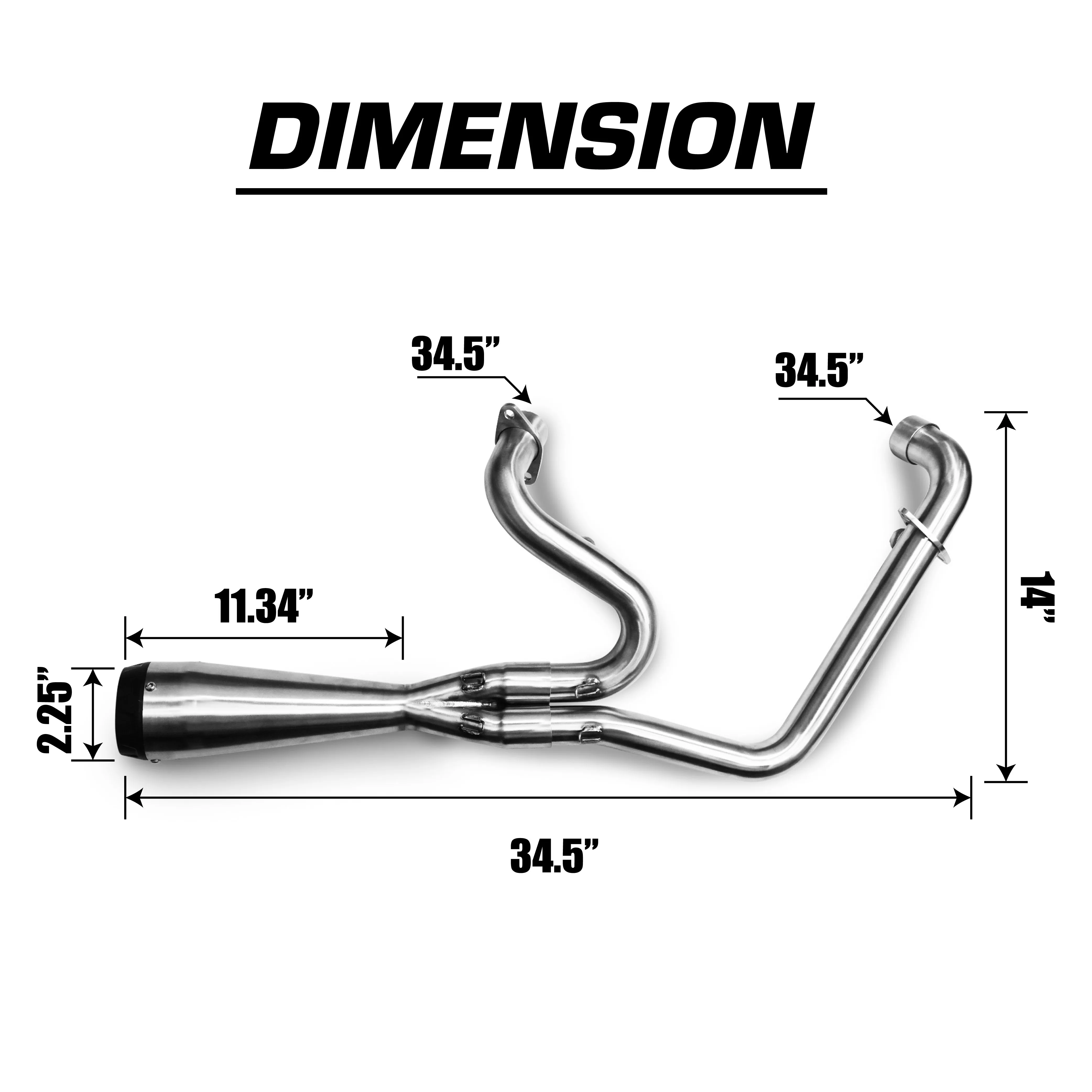 INDIAN EXHAUST 2-INTO-1 MUFFLER STAINLESS CHROME TOURING