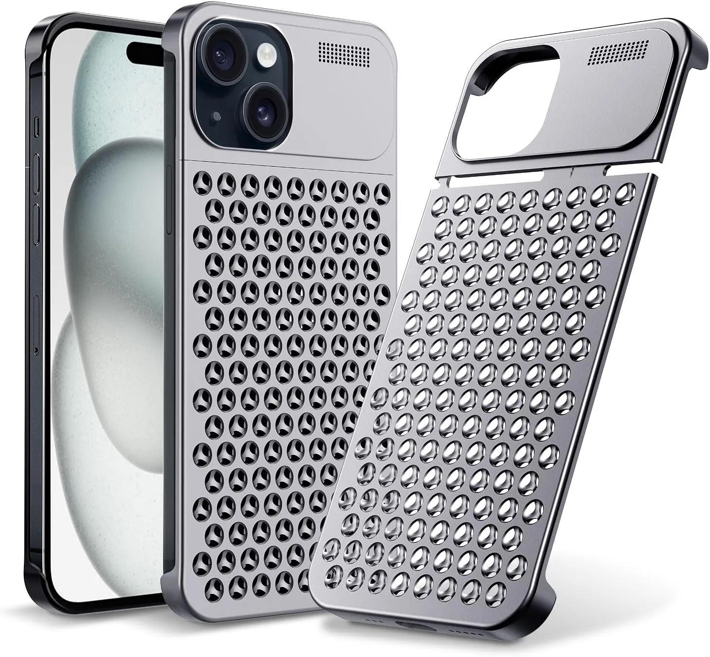 iPhone 15 Pro Case Anti-Fall Heat Dissipation Anti-Scratch Slim Aluminum Case