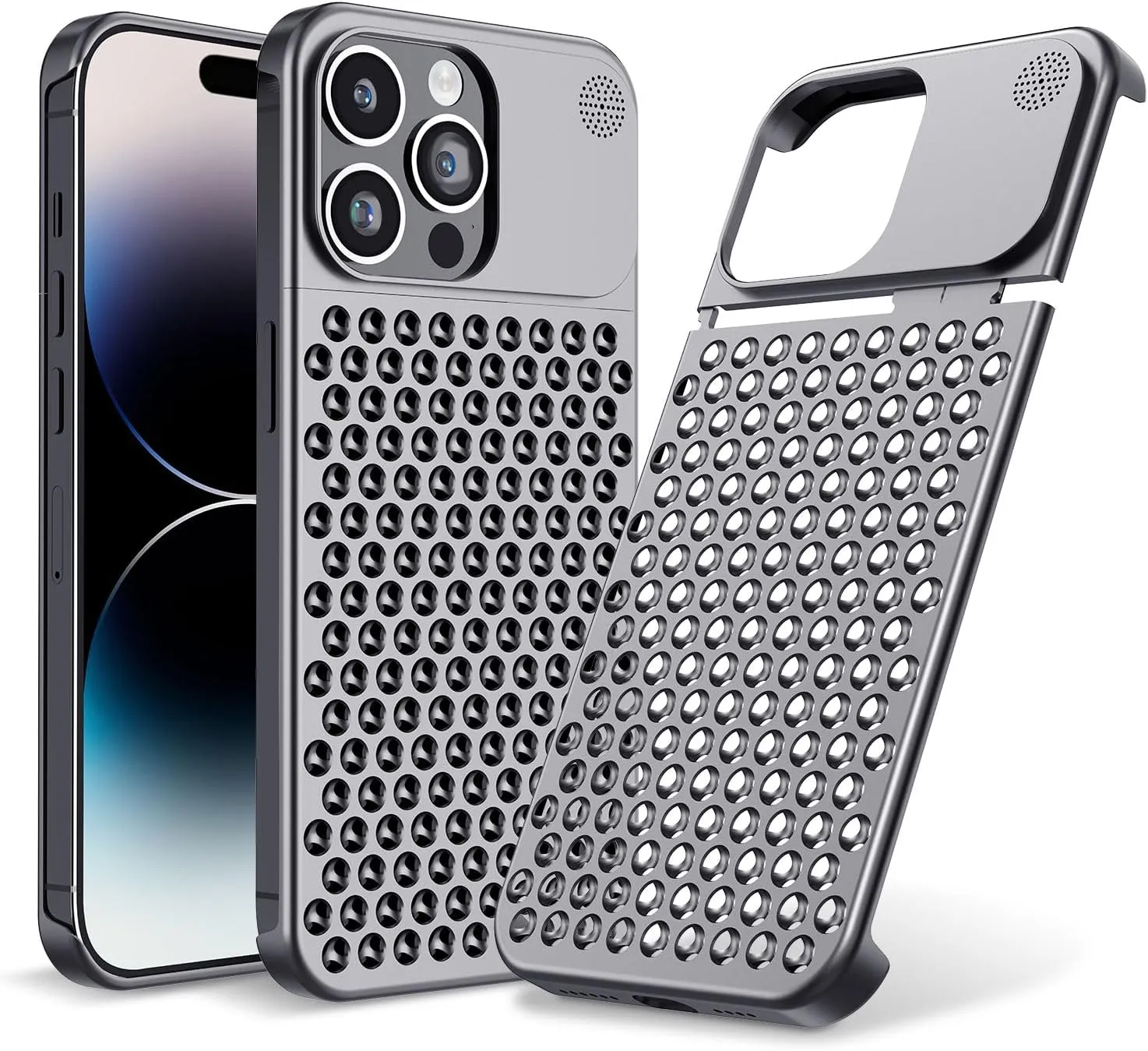 iPhone 15 Pro Case Anti-Fall Heat Dissipation Anti-Scratch Slim Aluminum Case