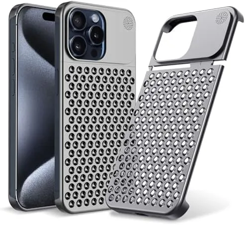 iPhone 15 Pro Case Anti-Fall Heat Dissipation Anti-Scratch Slim Aluminum Case
