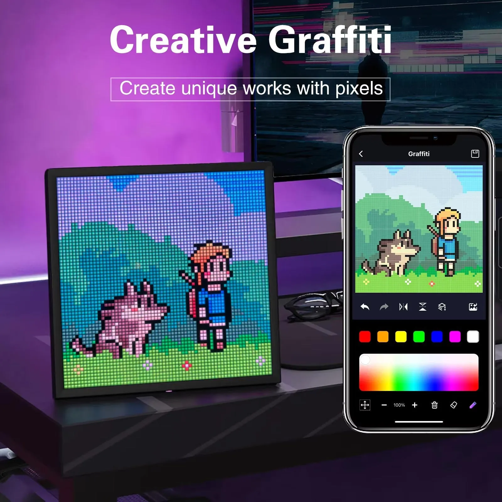 Kawaii Smart LED Pixel Display & Custom Art App