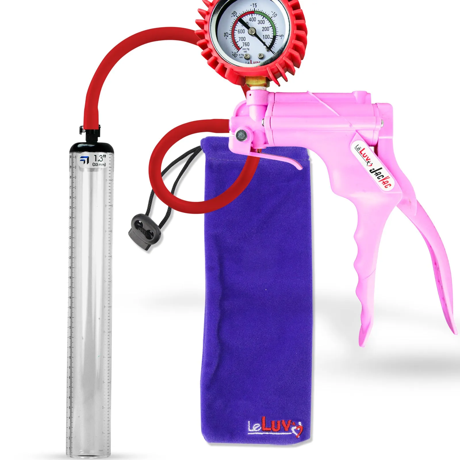 LeLuv JacVac Penis Pump - NPT Handle   Protected Gauge - 12" Thick Wall, No Flange Cylinder [Shopify ONLY]