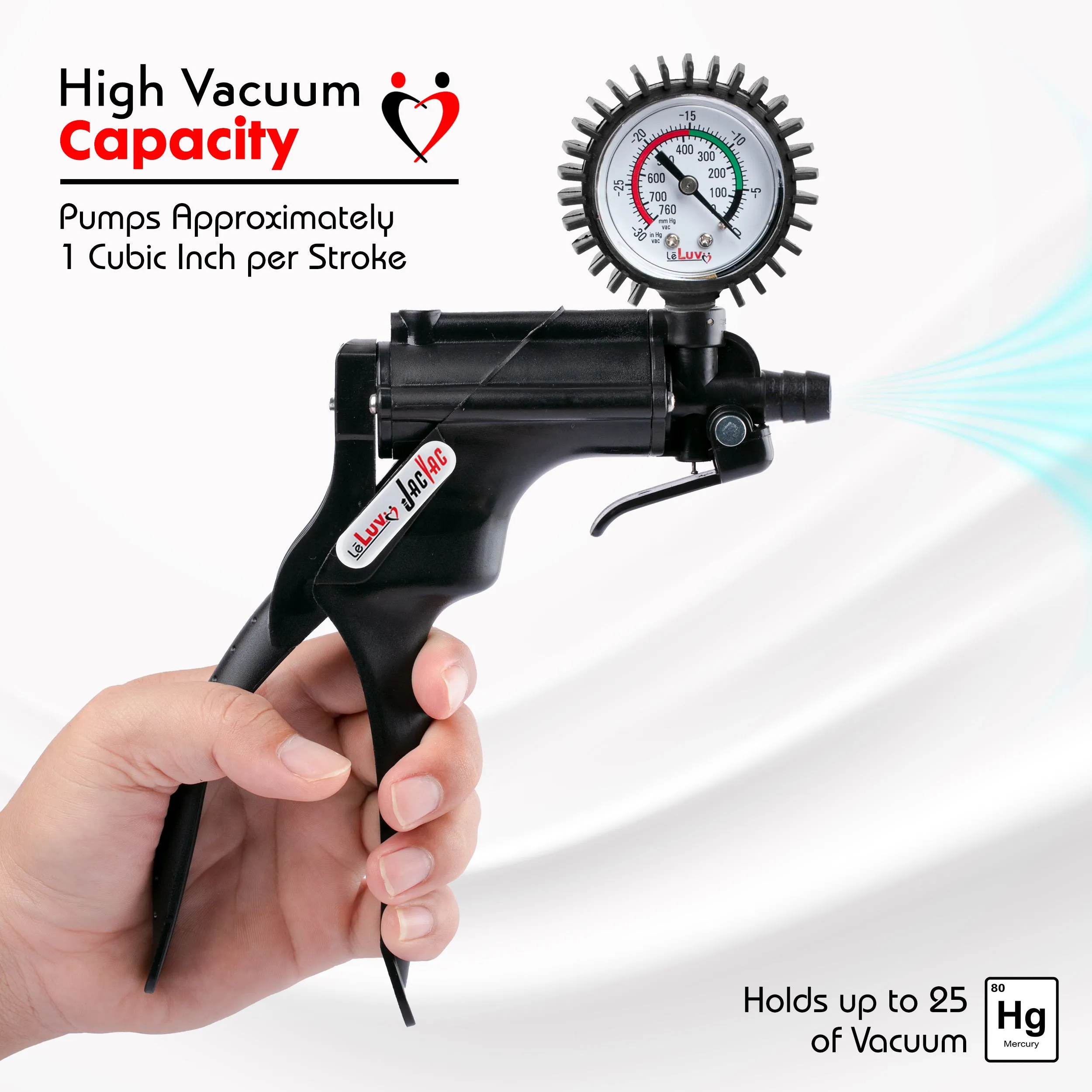 LeLuv JacVac Penis Pump - NPT Handle   Protected Gauge - 12" Thick Wall, No Flange Cylinder [Shopify ONLY]