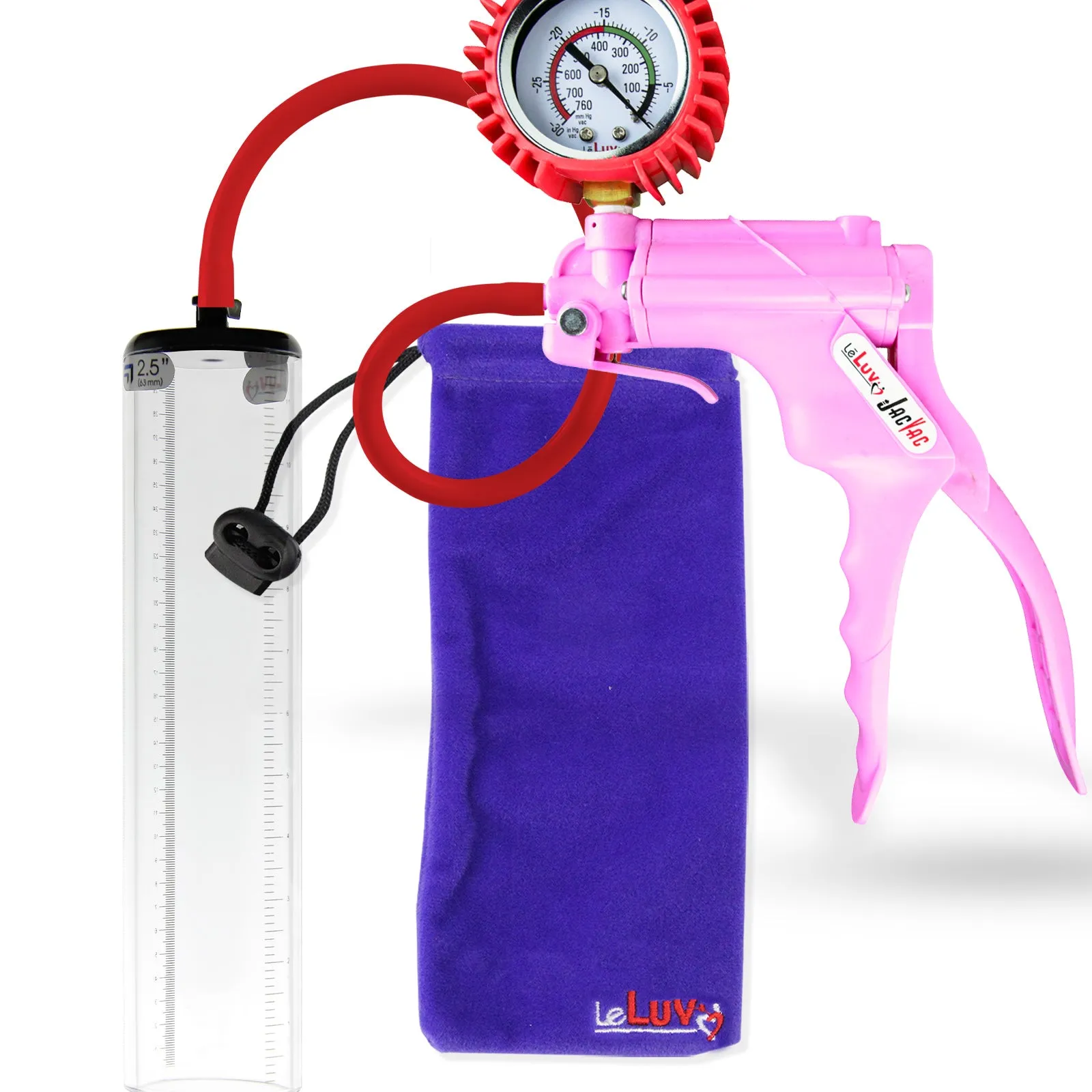 LeLuv JacVac Penis Pump - NPT Handle   Protected Gauge - 12" Thick Wall, No Flange Cylinder [Shopify ONLY]