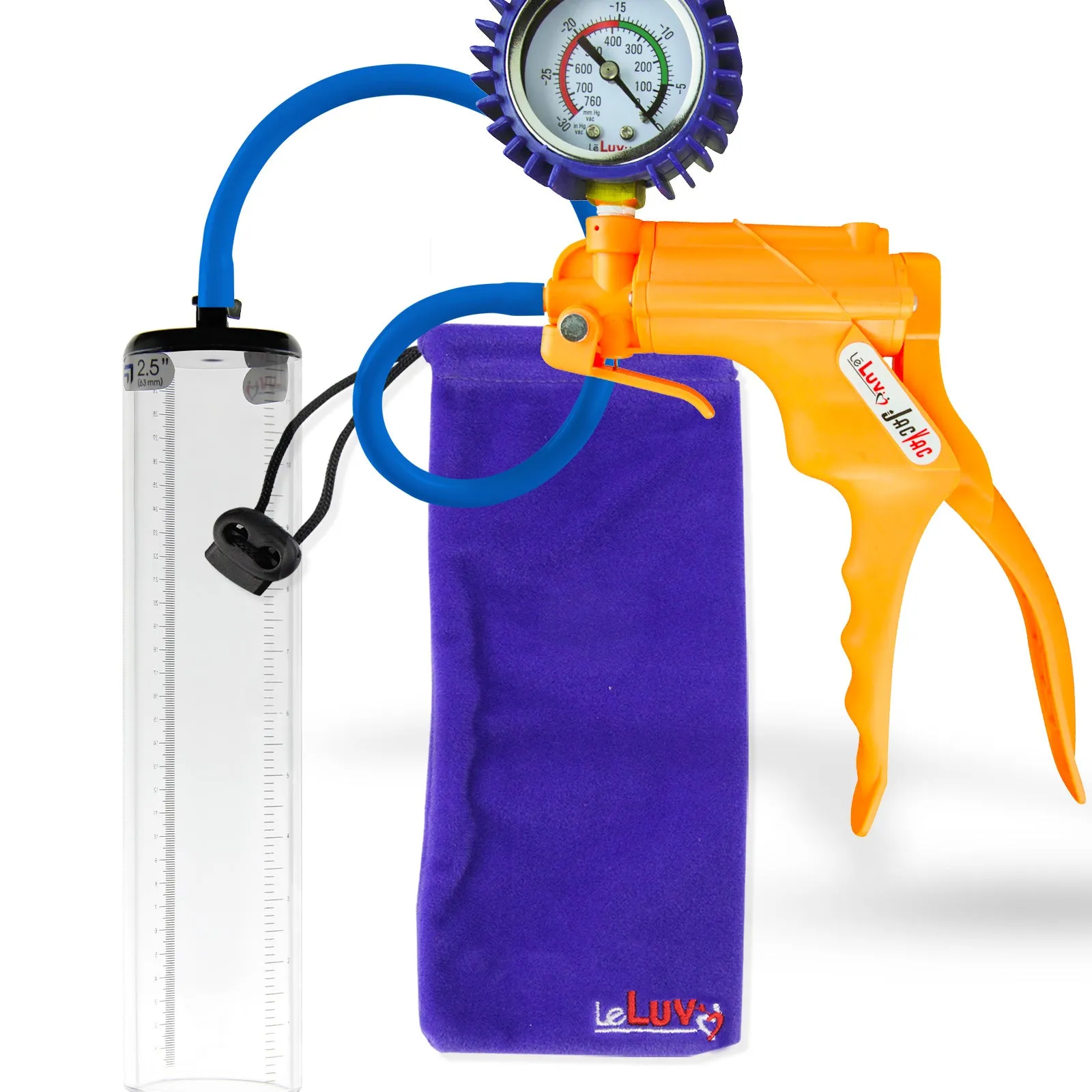 LeLuv JacVac Penis Pump - NPT Handle   Protected Gauge - 12" Thick Wall, No Flange Cylinder [Shopify ONLY]