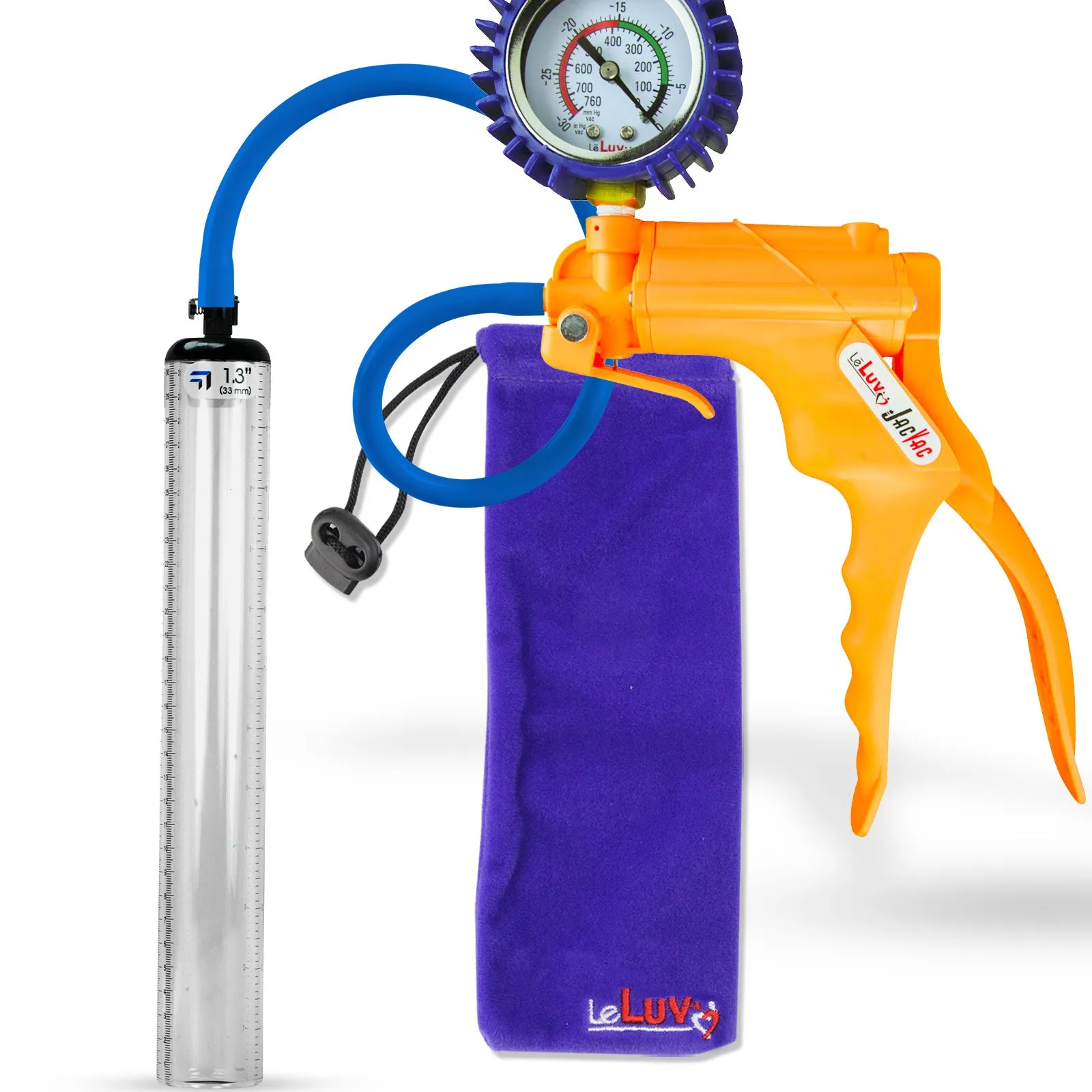 LeLuv JacVac Penis Pump - NPT Handle   Protected Gauge - 12" Thick Wall, No Flange Cylinder [Shopify ONLY]