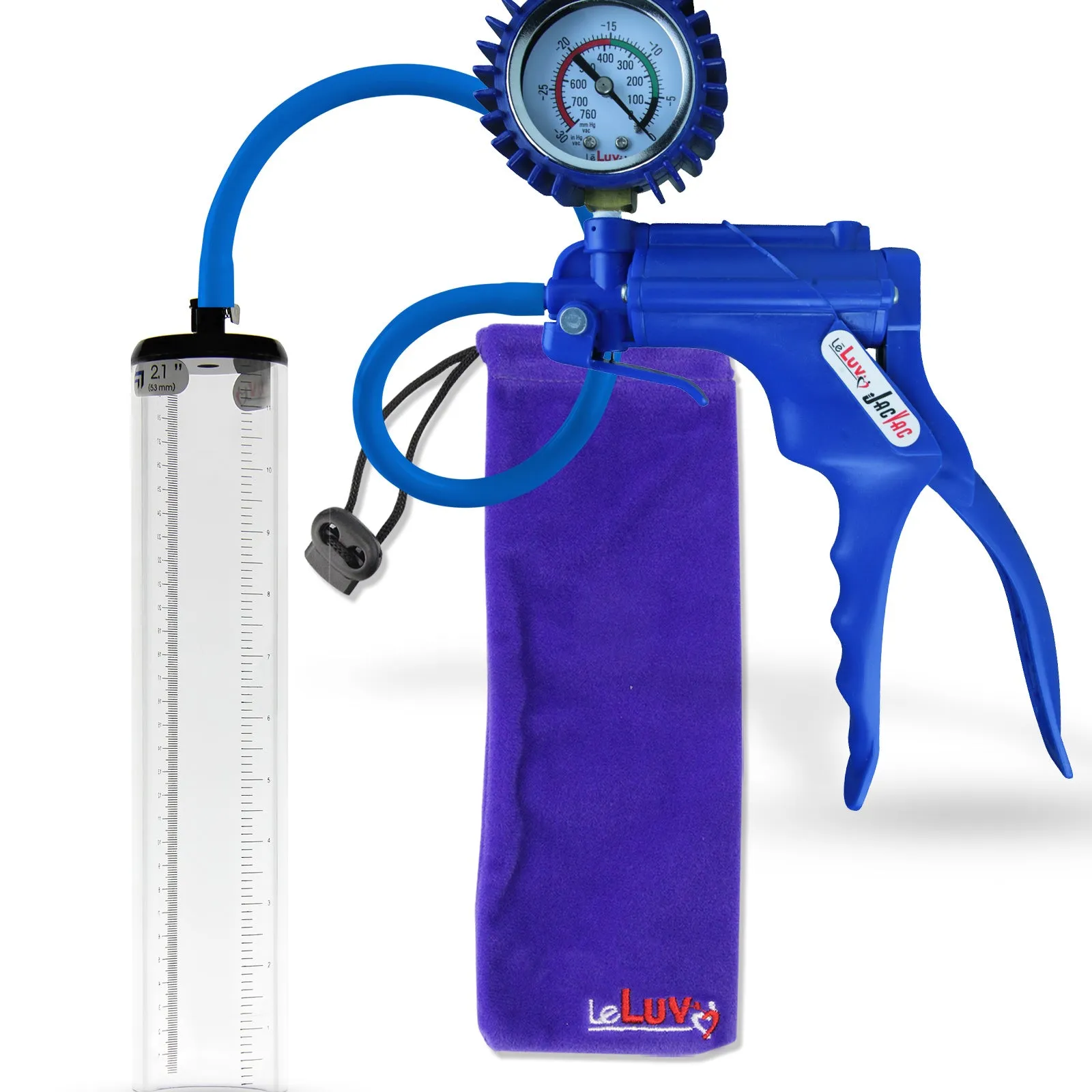 LeLuv JacVac Penis Pump - NPT Handle   Protected Gauge - 12" Thick Wall, No Flange Cylinder [Shopify ONLY]