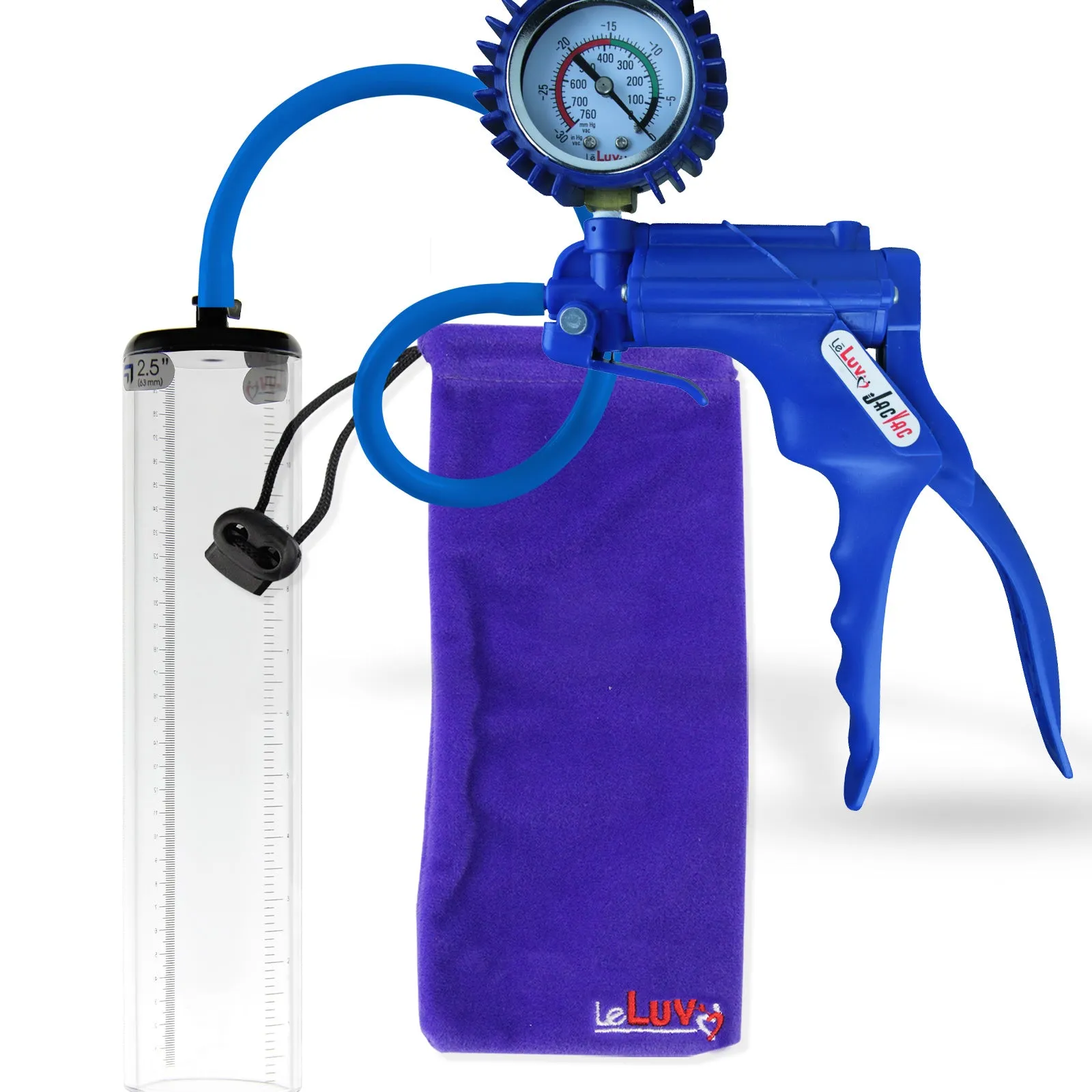 LeLuv JacVac Penis Pump - NPT Handle   Protected Gauge - 12" Thick Wall, No Flange Cylinder [Shopify ONLY]