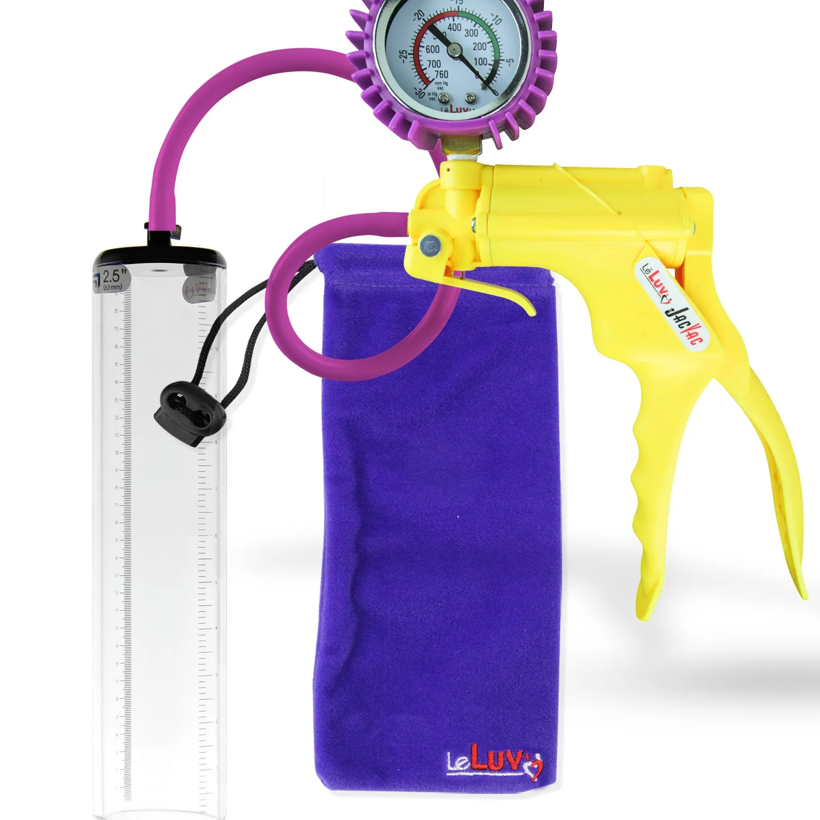 LeLuv JacVac Penis Pump - NPT Handle   Protected Gauge - 12" Thick Wall, No Flange Cylinder [Shopify ONLY]