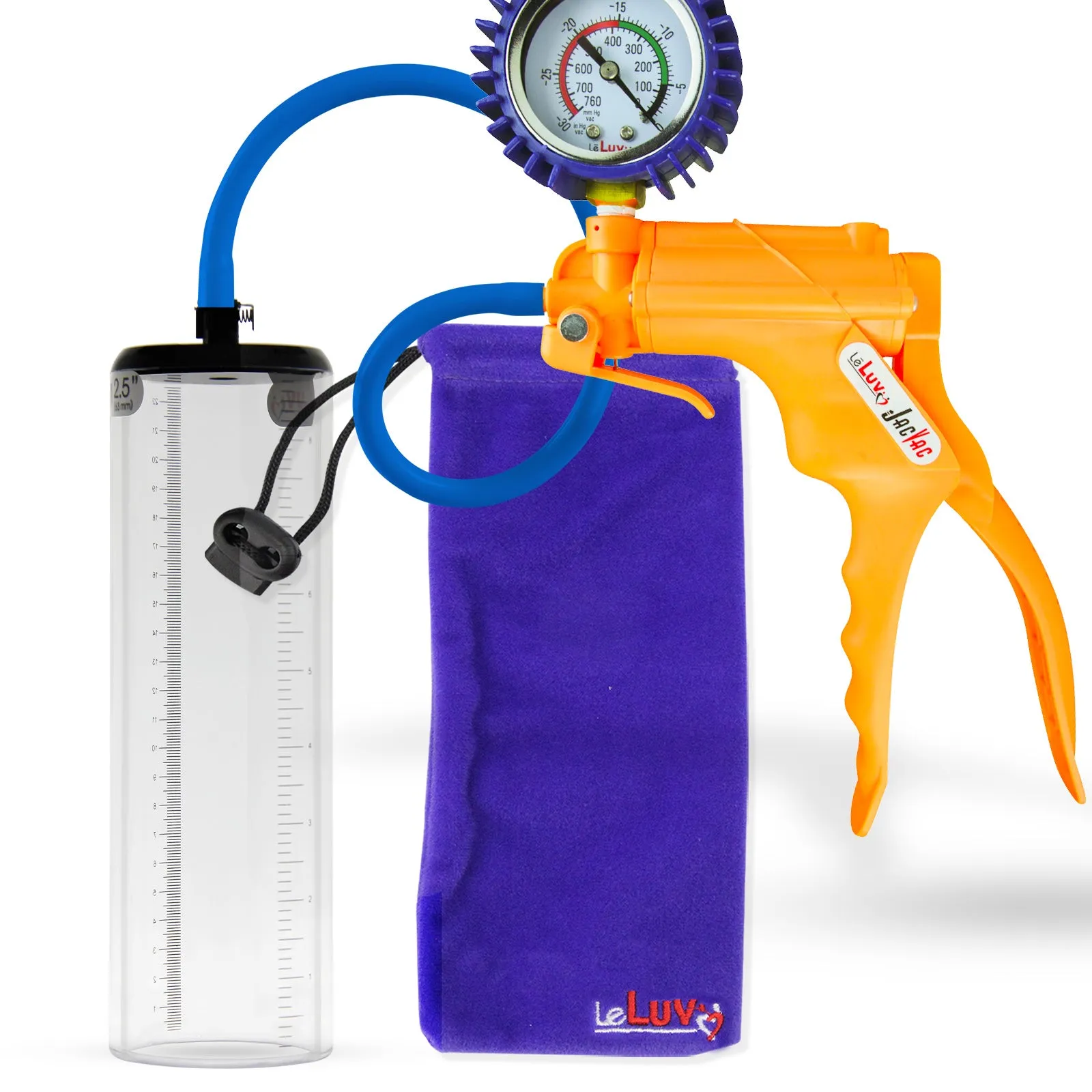 LeLuv JacVac Penis Pump - NPT Threaded Gauge Options - Thick Wall Cylinders