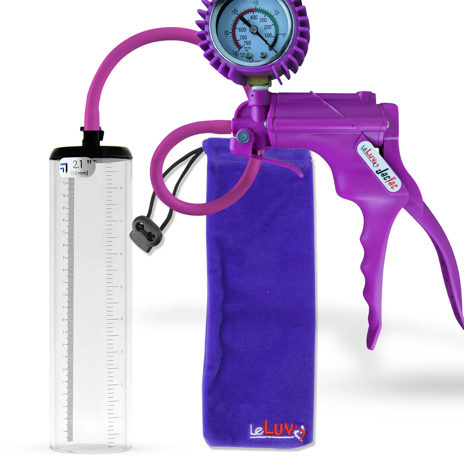 LeLuv JacVac Penis Pump - NPT Threaded Gauge Options - Thick Wall Cylinders