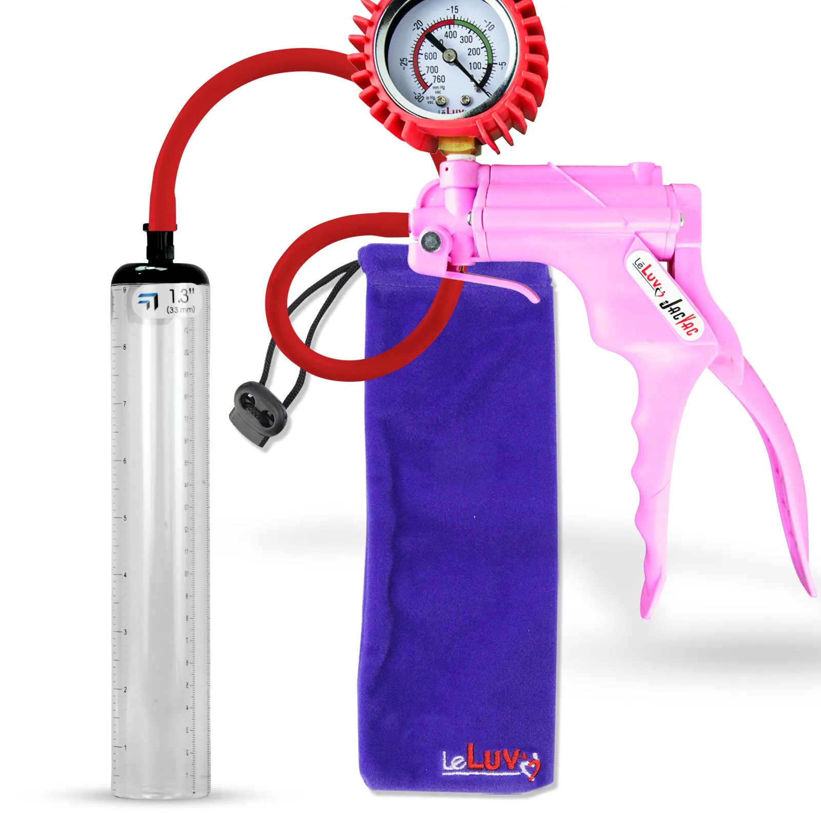 LeLuv JacVac Penis Pump - NPT Threaded Gauge Options - Thick Wall Cylinders