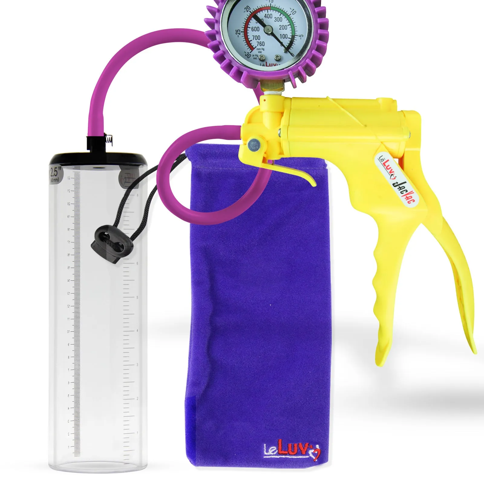 LeLuv JacVac Penis Pump - NPT Threaded Gauge Options - Thick Wall Cylinders