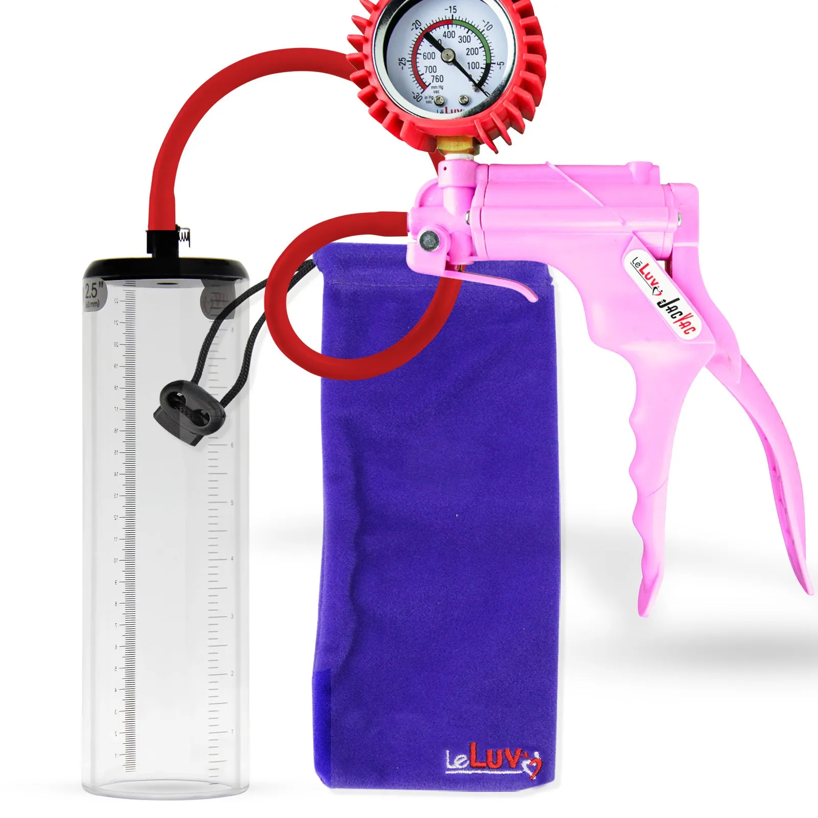 LeLuv JacVac Penis Pump - NPT Threaded Gauge Options - Thick Wall Cylinders