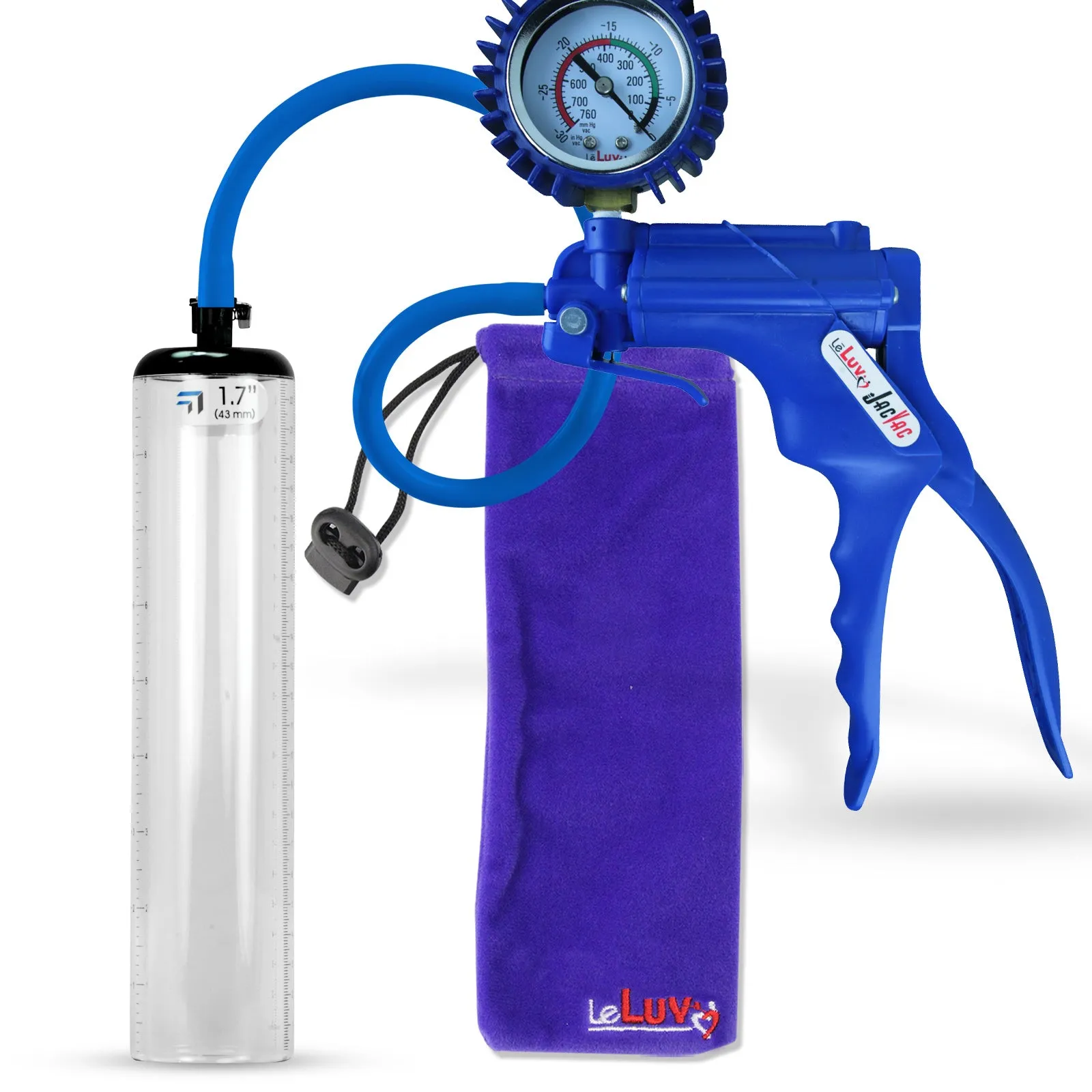 LeLuv JacVac Penis Pump - NPT Threaded Gauge Options - Thick Wall Cylinders