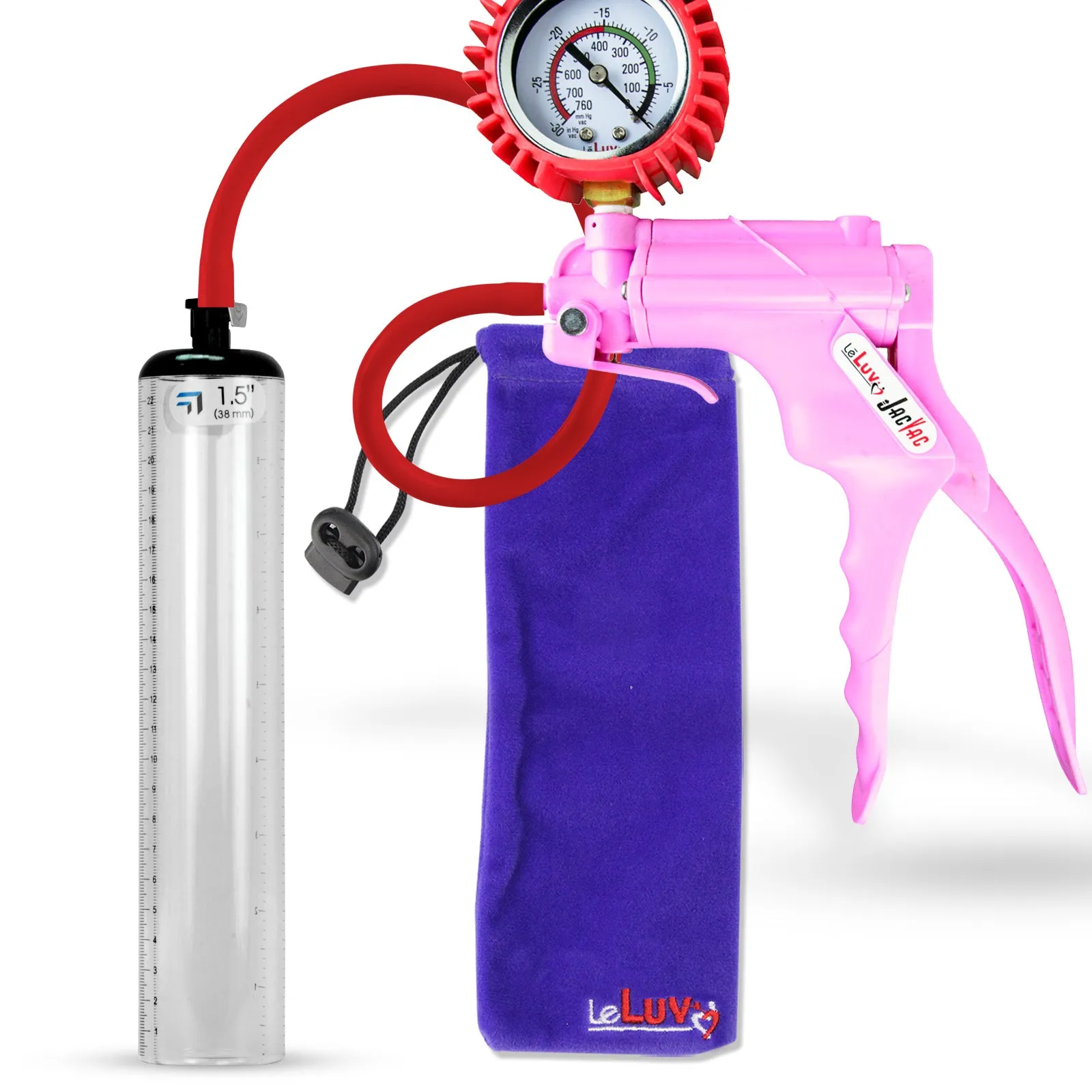 LeLuv JacVac Penis Pump - NPT Threaded Gauge Options - Thick Wall Cylinders
