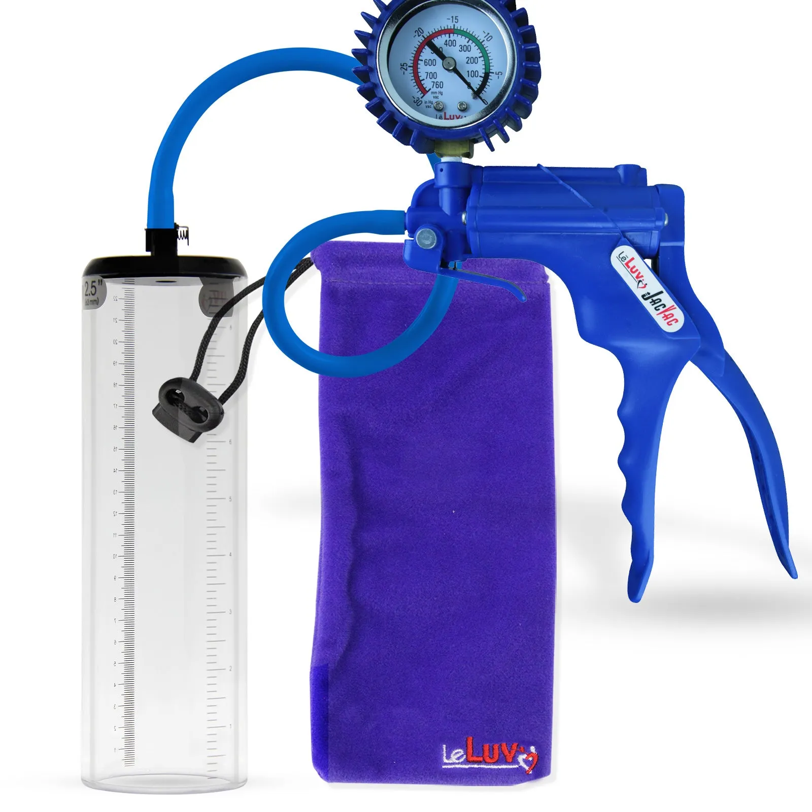 LeLuv JacVac Penis Pump - NPT Threaded Gauge Options - Thick Wall Cylinders