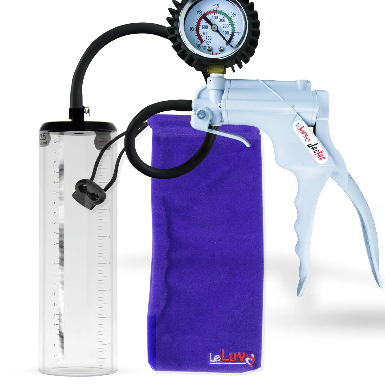 LeLuv JacVac Penis Pump - NPT Threaded Gauge Options - Thick Wall Cylinders