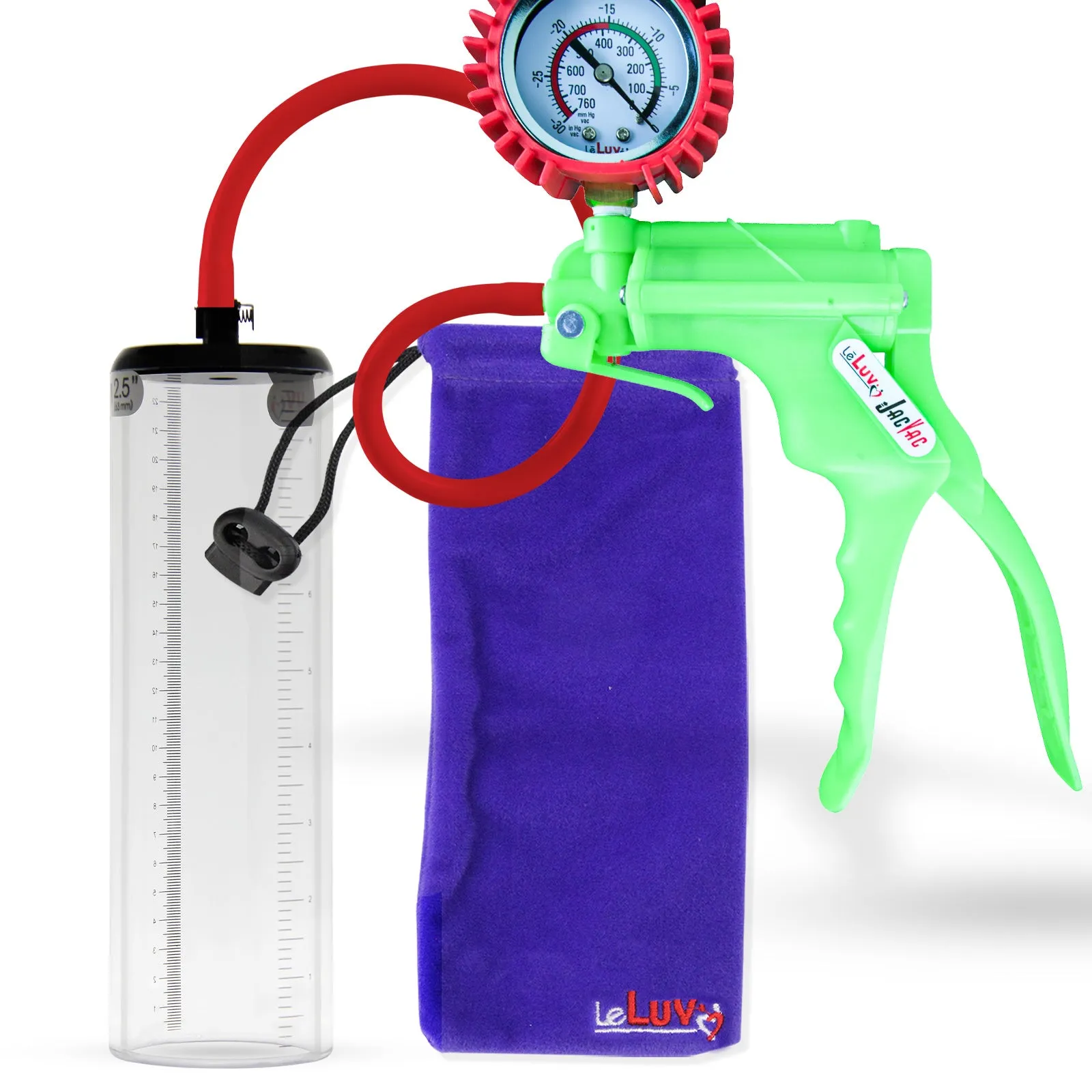 LeLuv JacVac Penis Pump - NPT Threaded Gauge Options - Thick Wall Cylinders