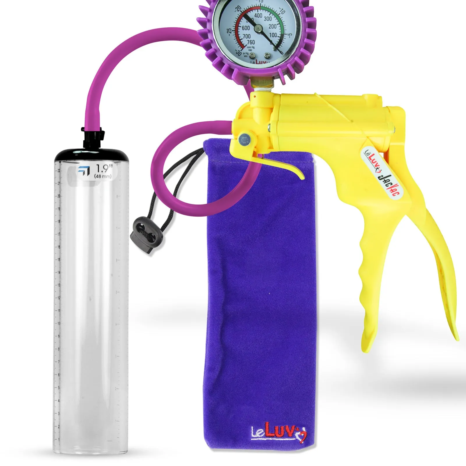 LeLuv JacVac Penis Pump - NPT Threaded Gauge Options - Thick Wall Cylinders