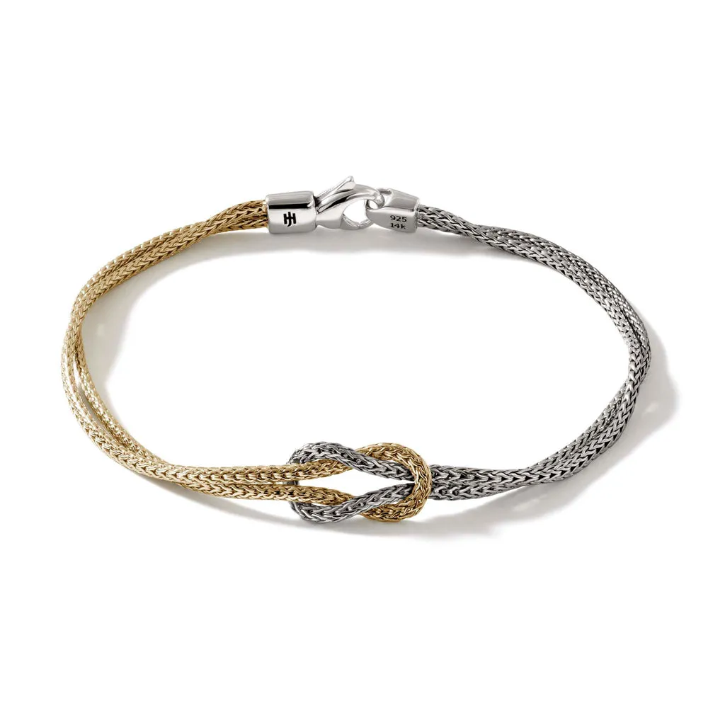 Love Knot Bracelet, Gold, Silver, 1.8MM