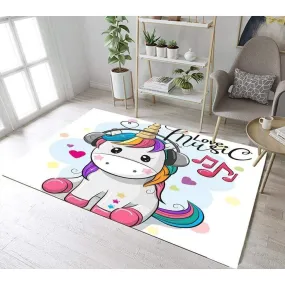 Love Music Unicorn Rug