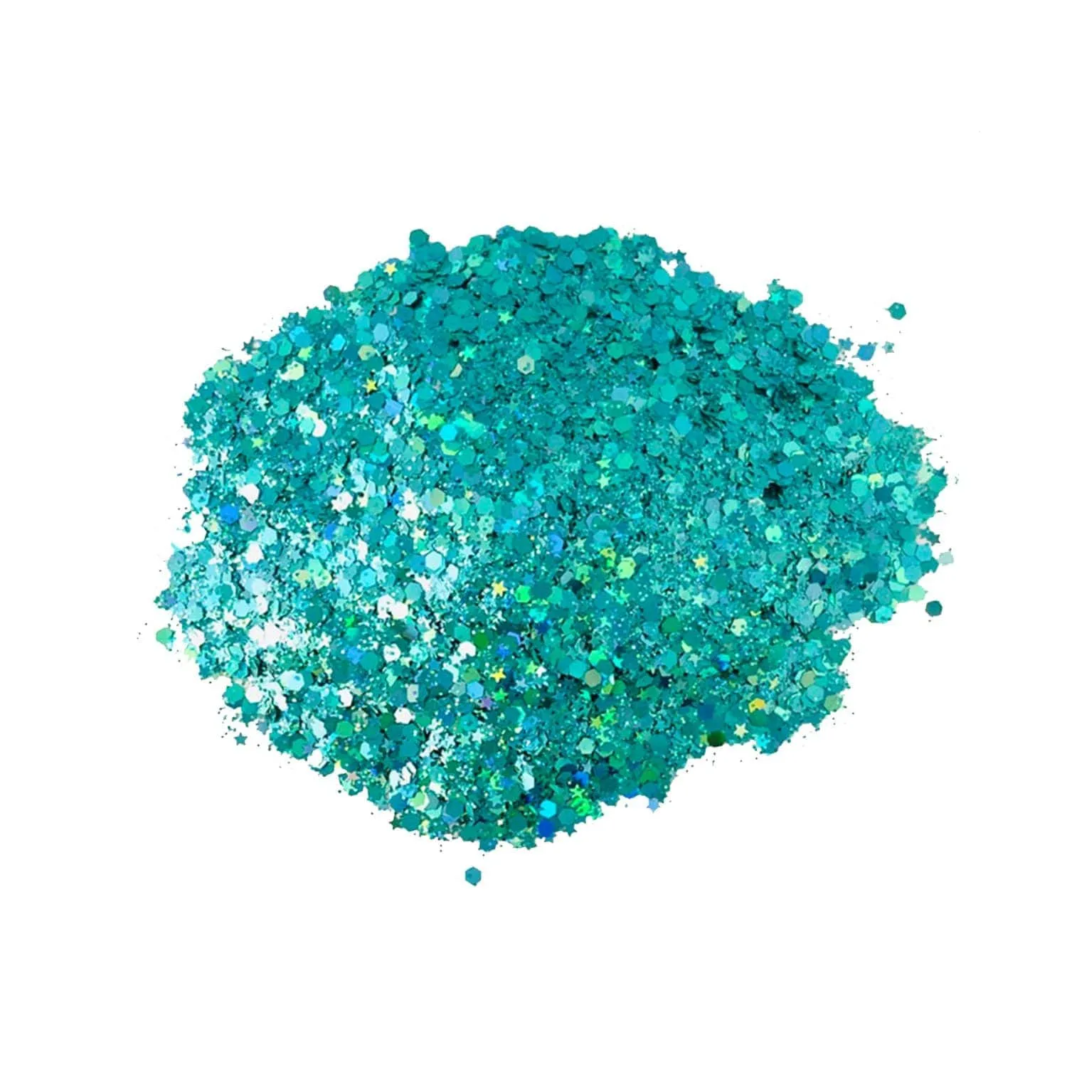 Mermaid Magnifique Turquoise Cosmetic Glitter Glitz Grenade Keychain in Aloe Gel