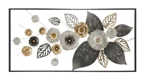 Metal Leaves & Flowers Wall Decor